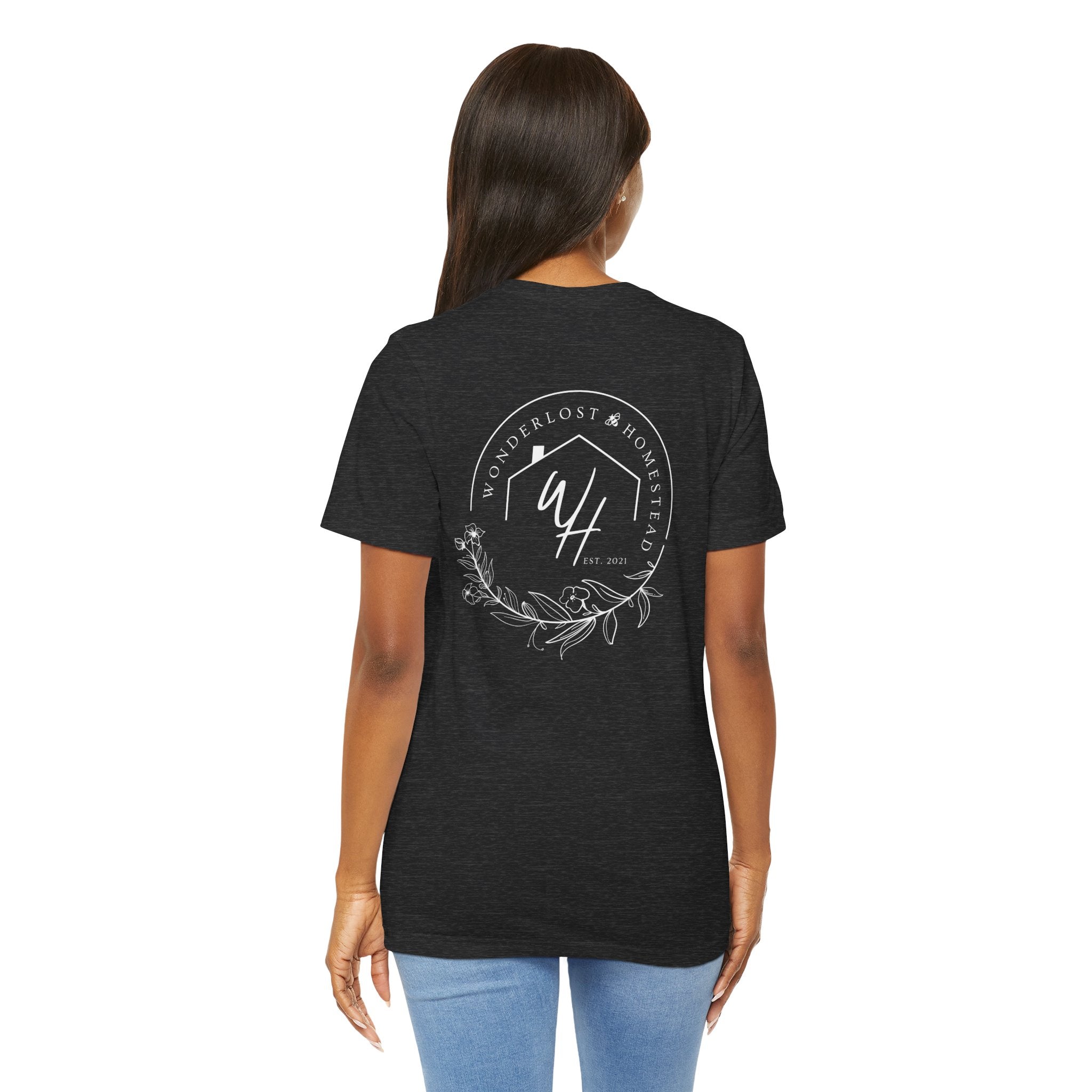 Unisex Short Sleeve T-Shirt, White Logo (Front/Back Designs)