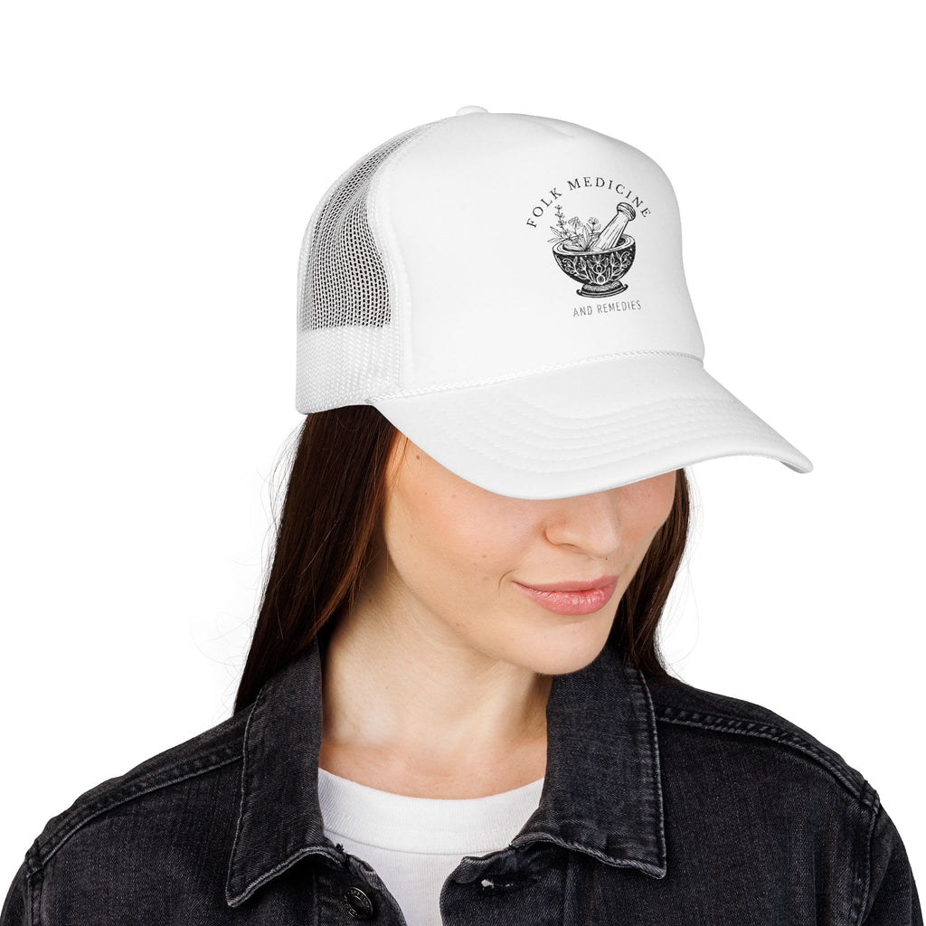 Foam Trucker Hat, Black Logo