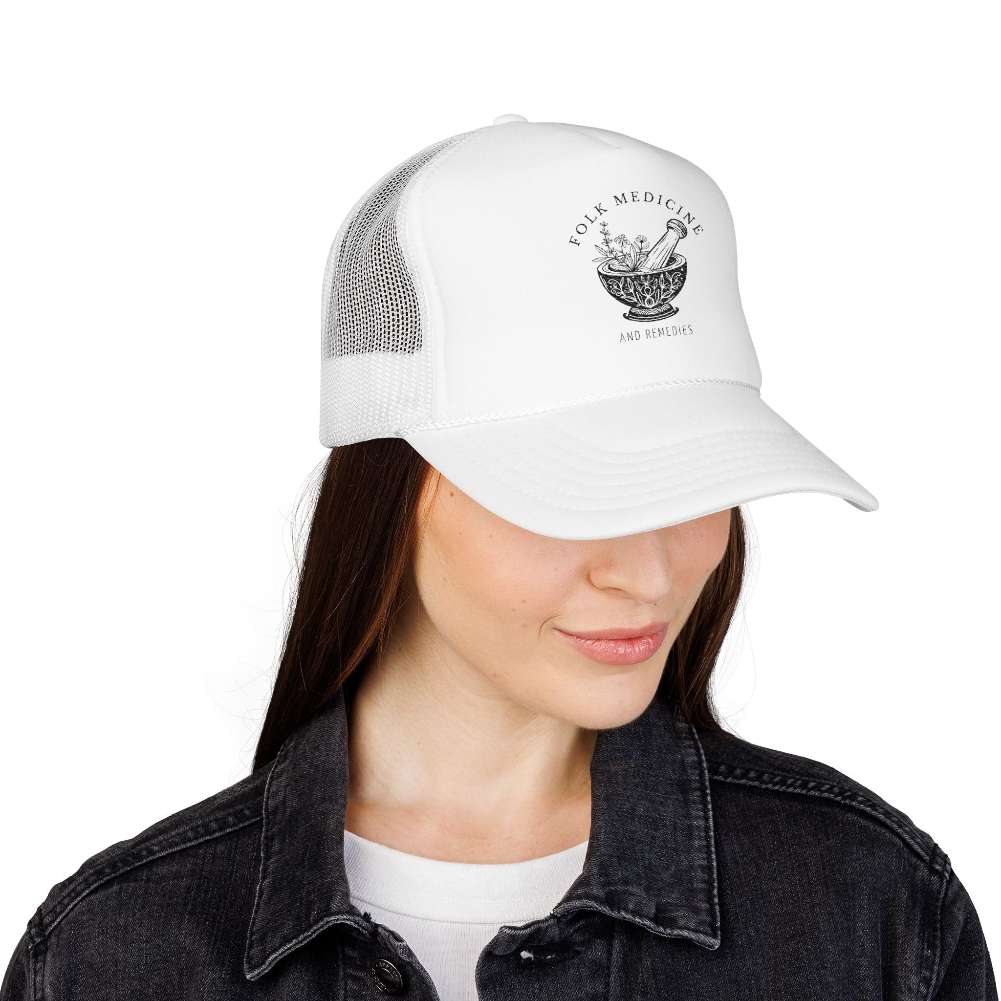 Foam Trucker Hat, Black Logo