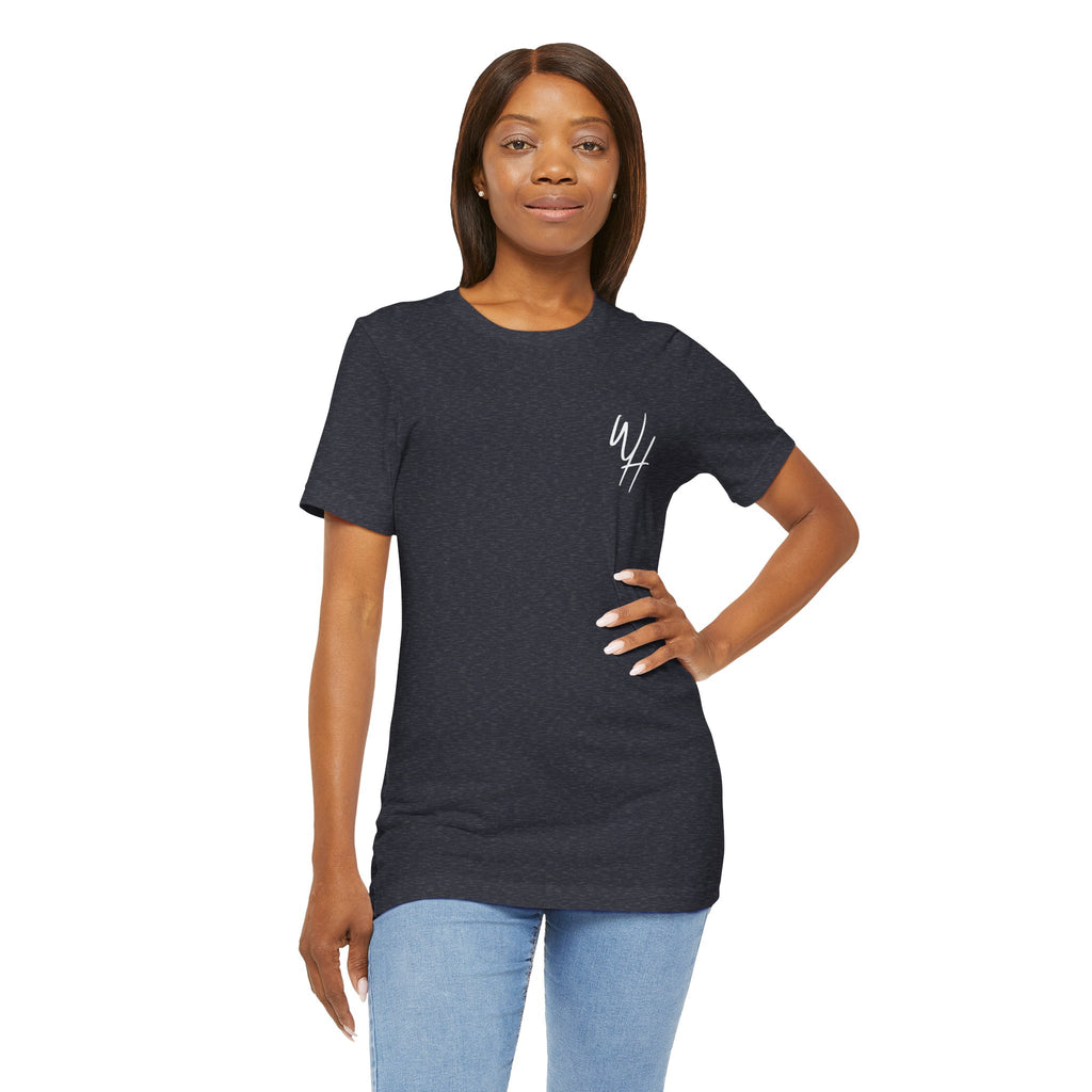 Unisex Short Sleeve T-Shirt, White Logo (Front/Back Designs)