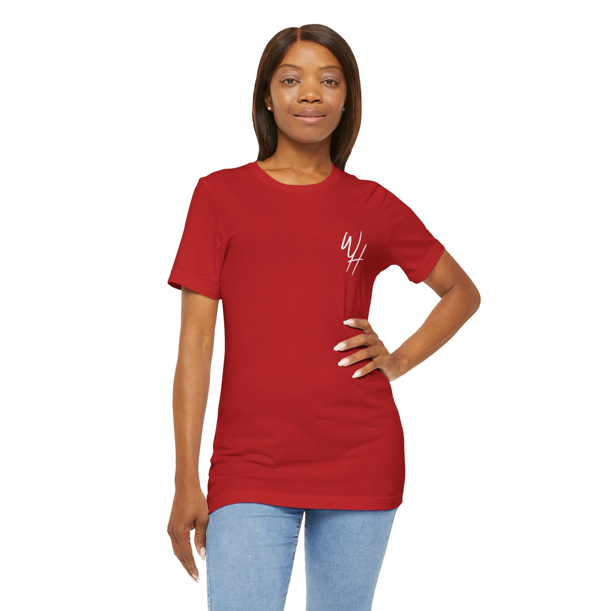 Unisex Short Sleeve T-Shirt, White Logo (Front/Back Designs)
