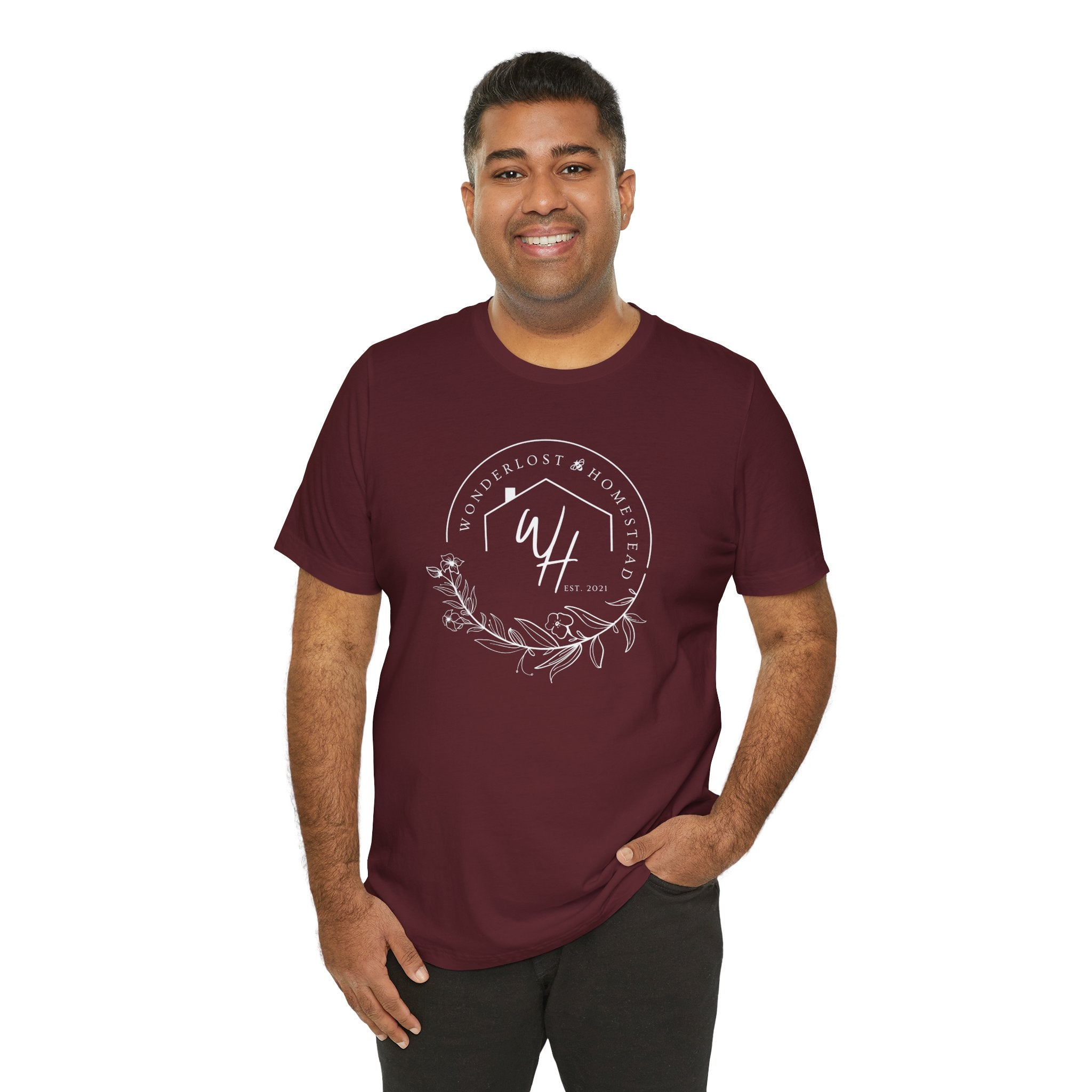 Unisex Short Sleeve T-Shirt, White Logo