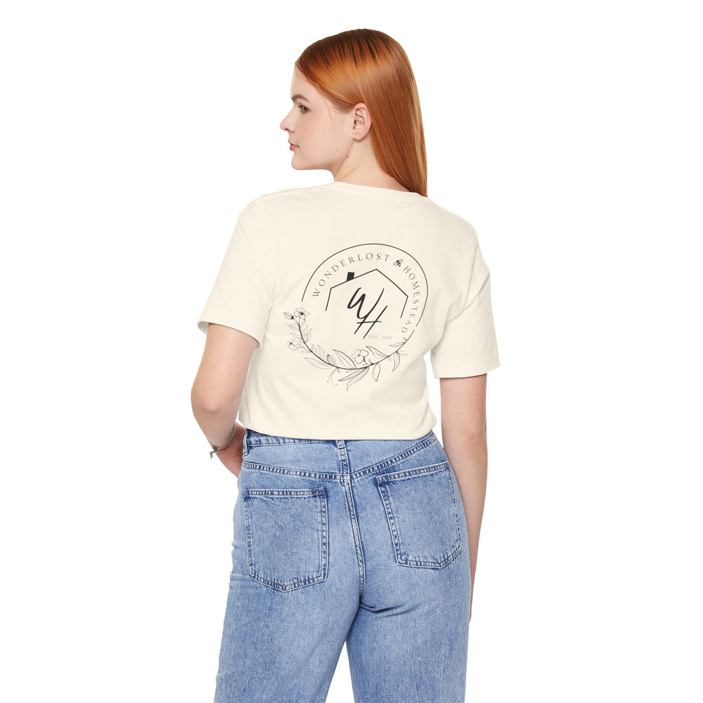 Unisex Short Sleeve T-Shirt, Black Logo (Front/Back Designs)