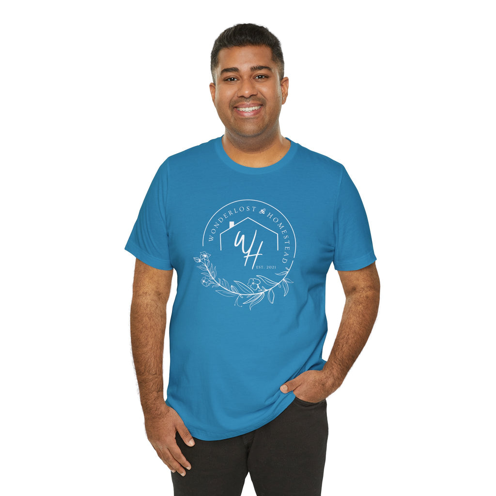 Unisex Short Sleeve T-Shirt, White Logo