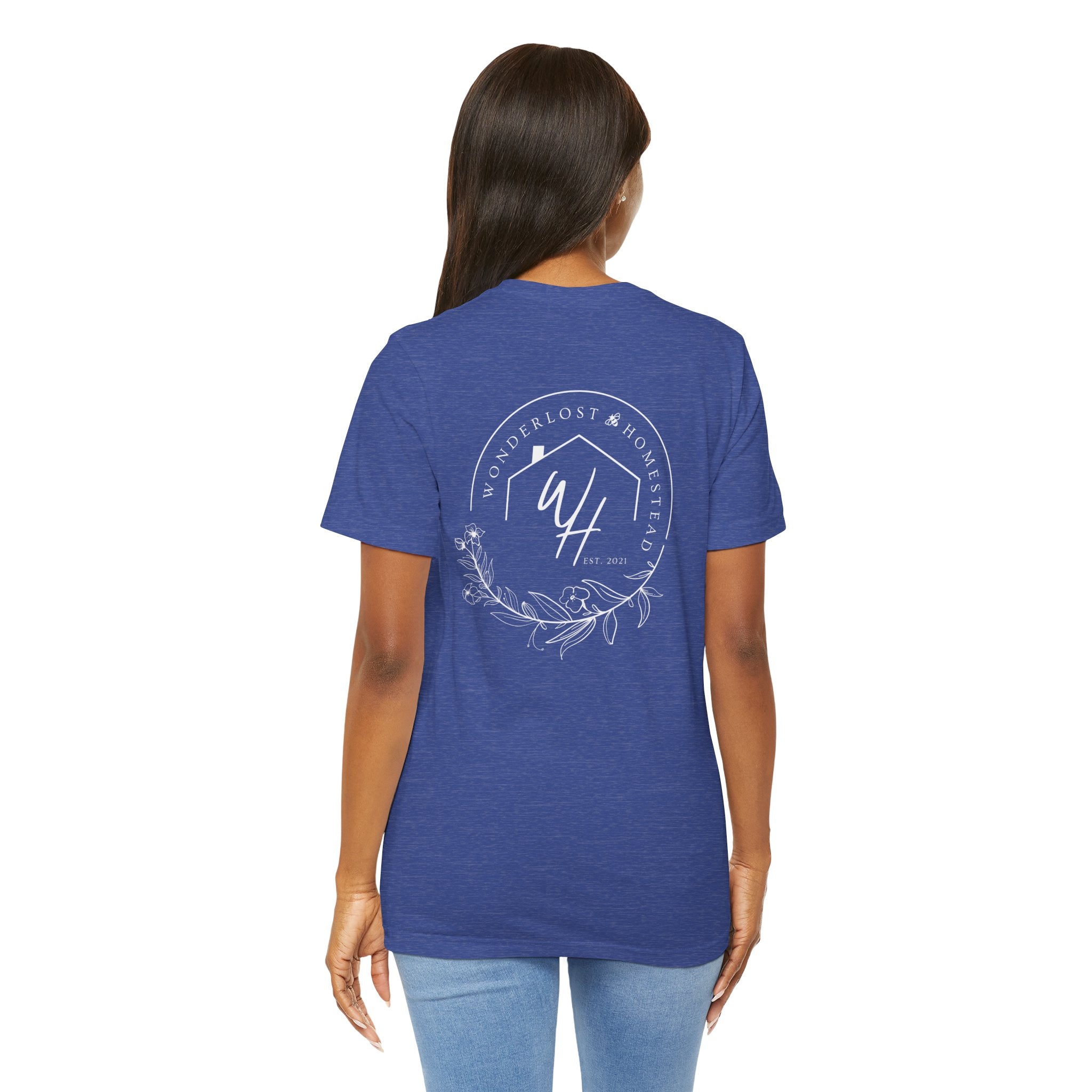 Unisex Short Sleeve T-Shirt, White Logo (Front/Back Designs)