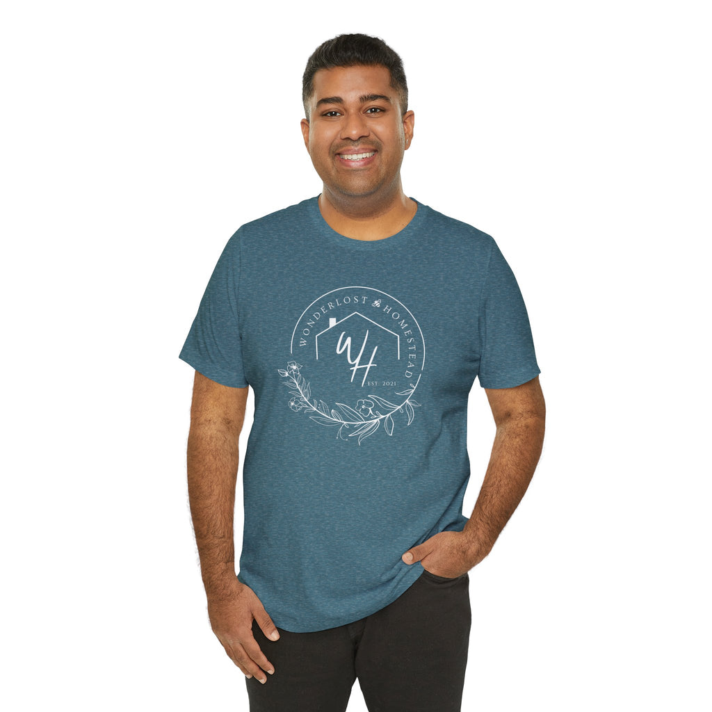 Unisex Short Sleeve T-Shirt, White Logo