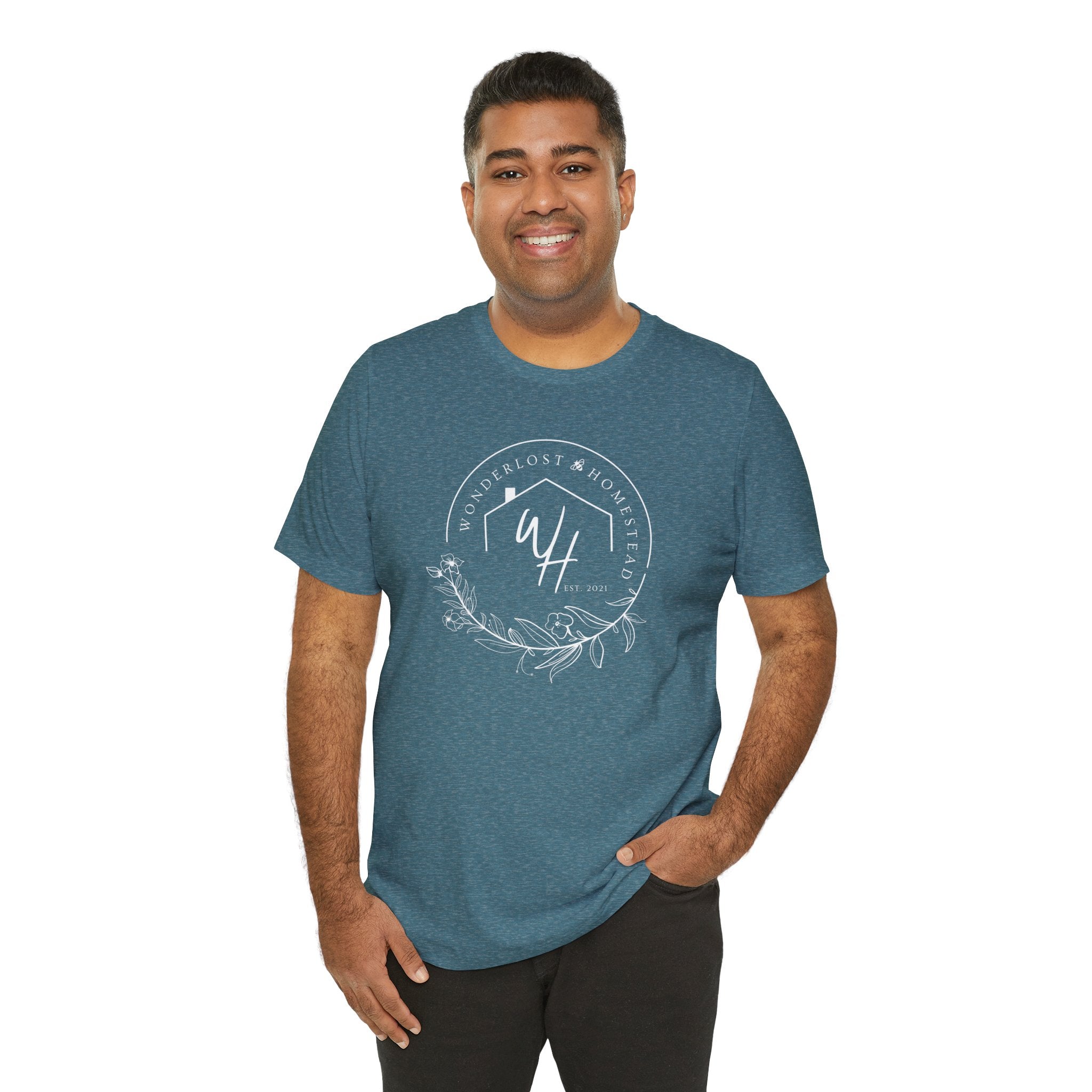 Unisex Short Sleeve T-Shirt, White Logo