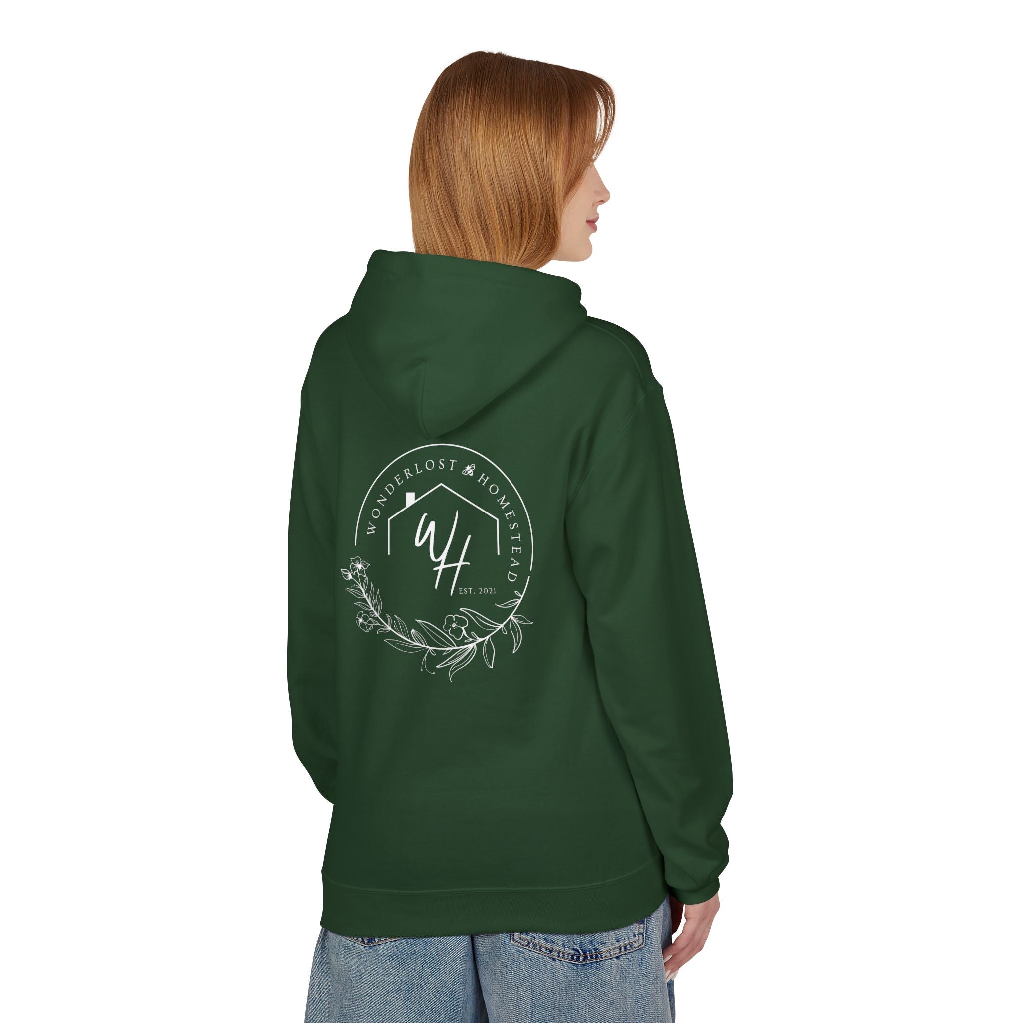 Unisex Hoodie, White Logo (Front/Back Designs)