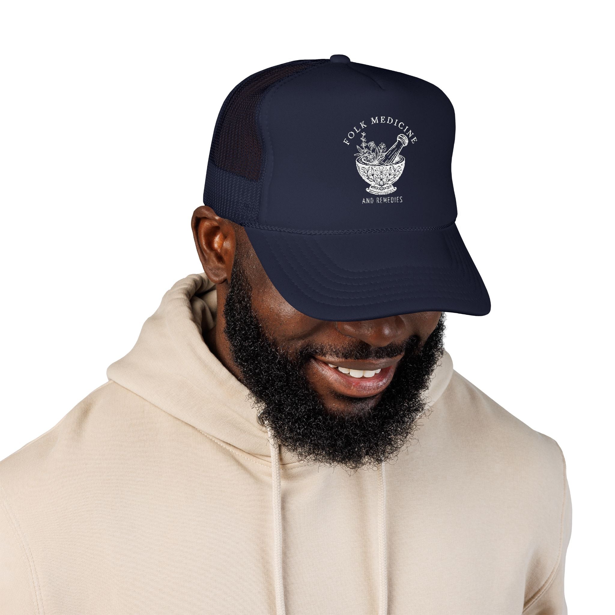 Foam Trucker Hat, White Logo
