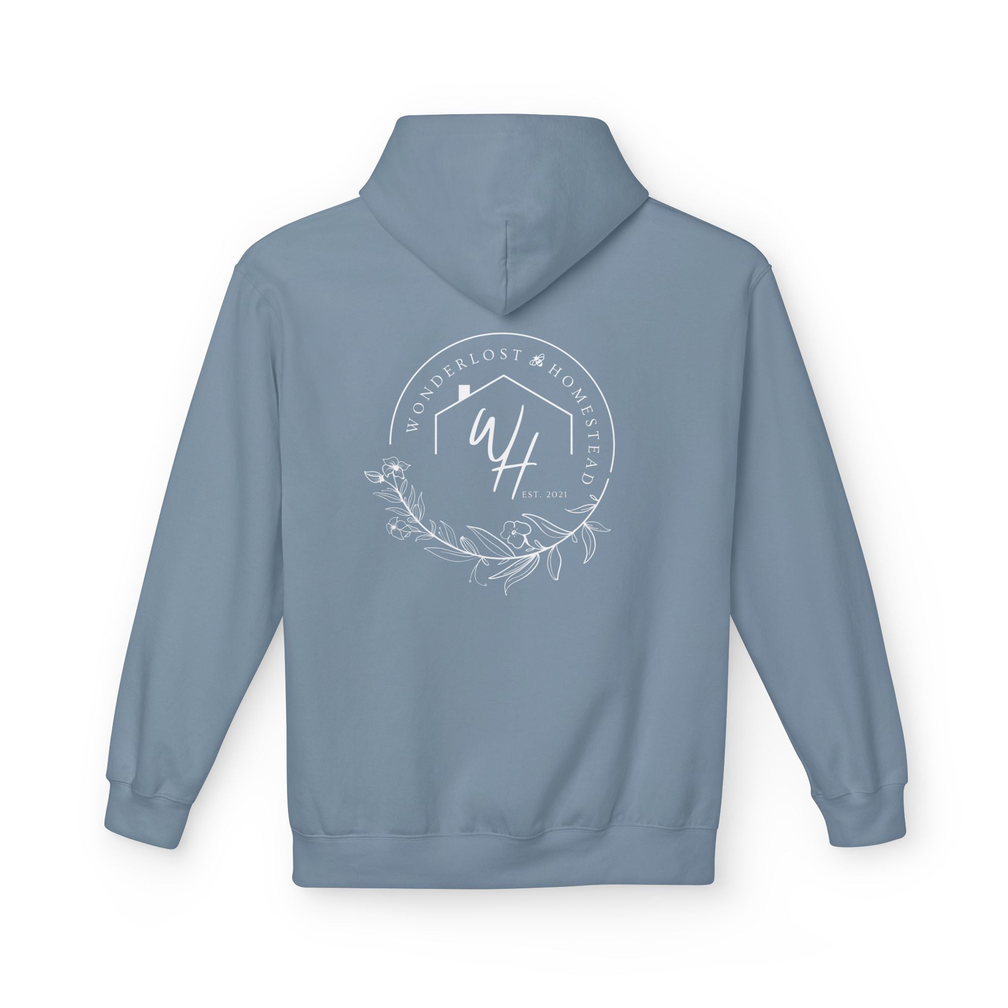 Unisex Hoodie, White Logo (Front/Back Designs)