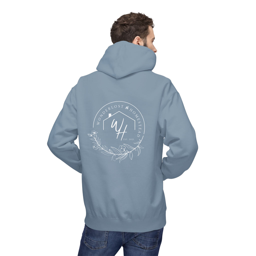 Unisex Hoodie, White Logo (Front/Back Designs)