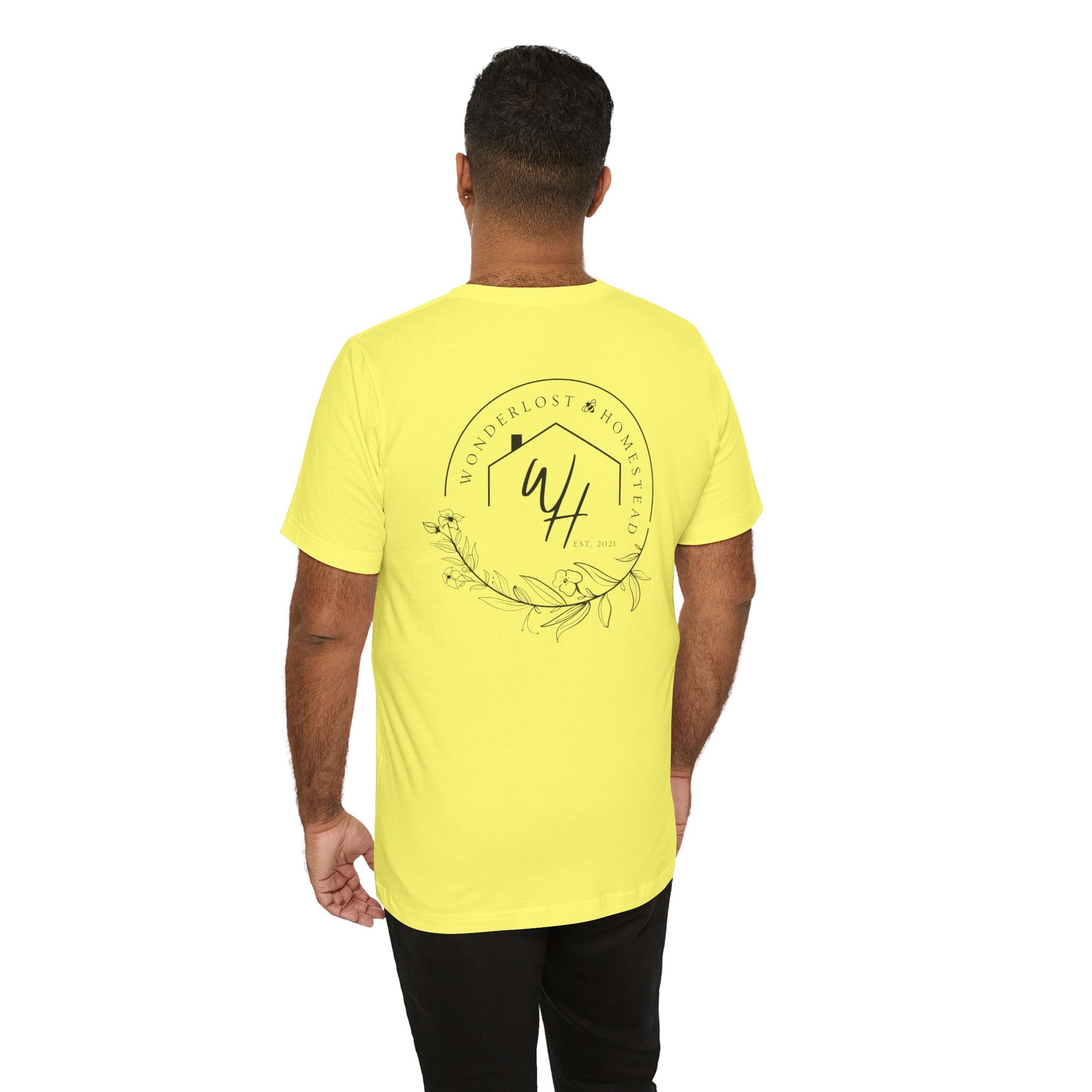 Unisex Short Sleeve T-Shirt, Black Logo (Front/Back Designs)