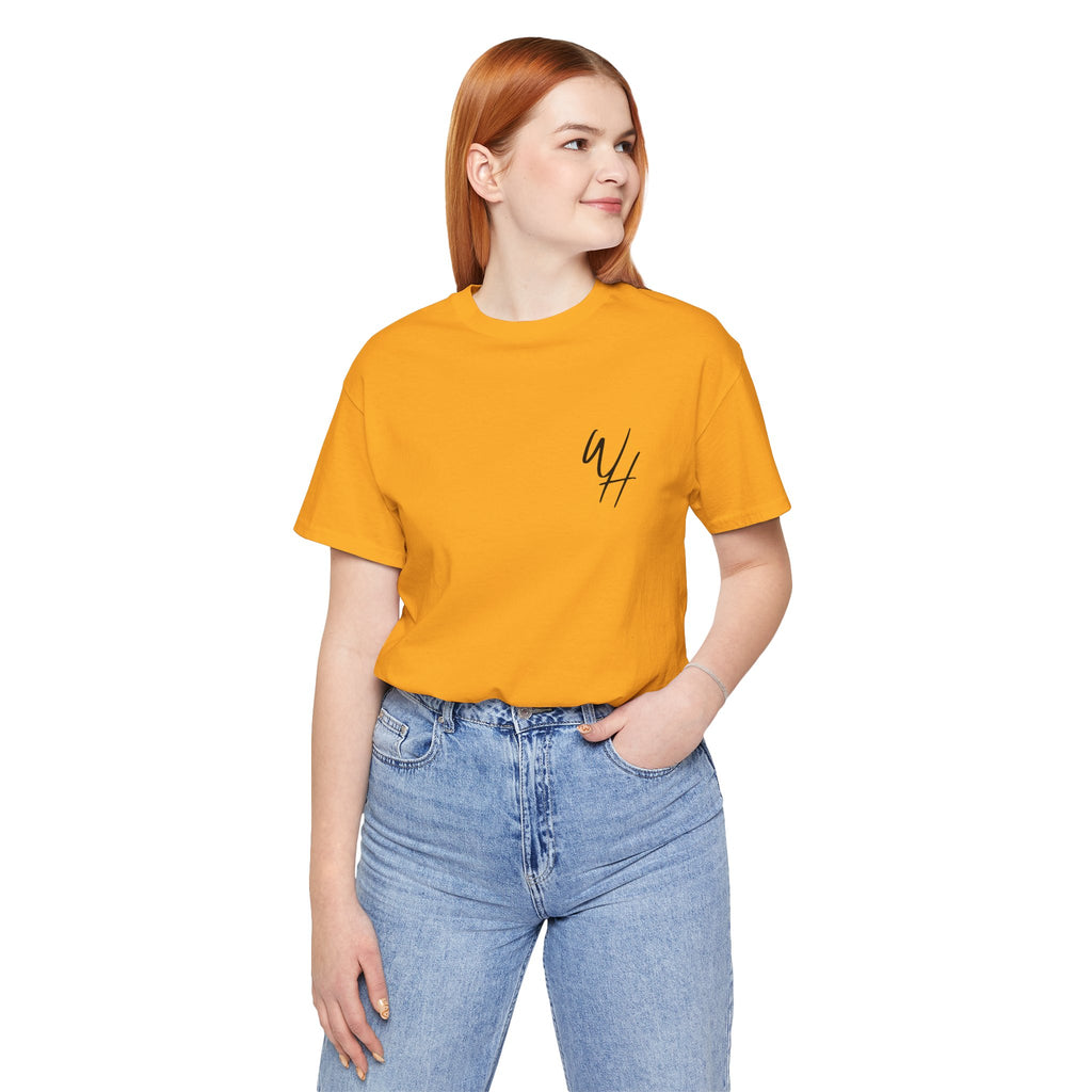 Unisex Short Sleeve T-Shirt, Black Logo (Front/Back Designs)