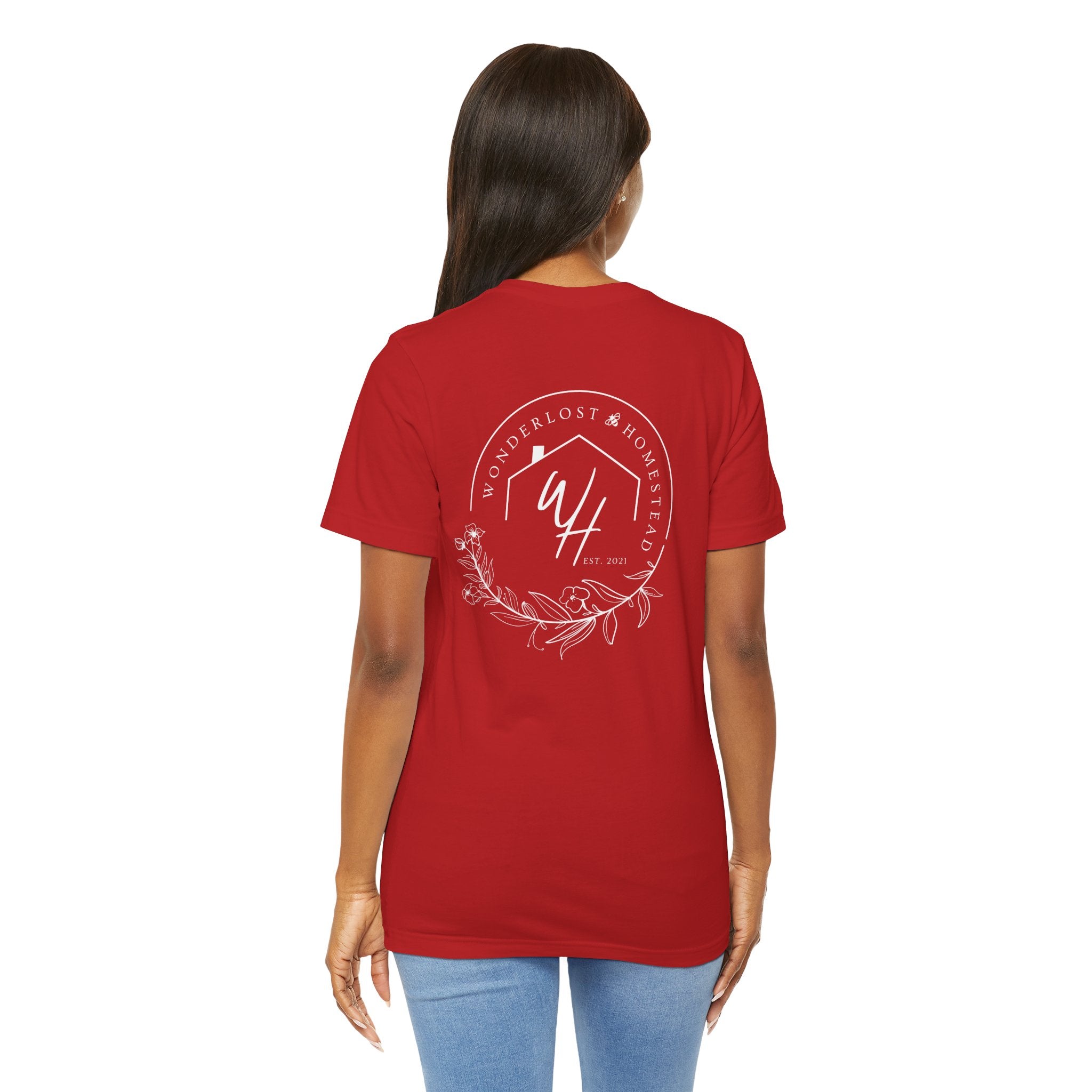 Unisex Short Sleeve T-Shirt, White Logo (Front/Back Designs)