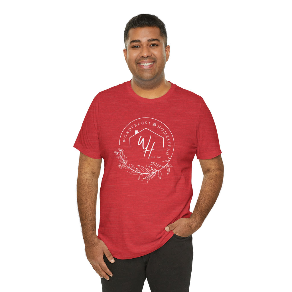 Unisex Short Sleeve T-Shirt, White Logo