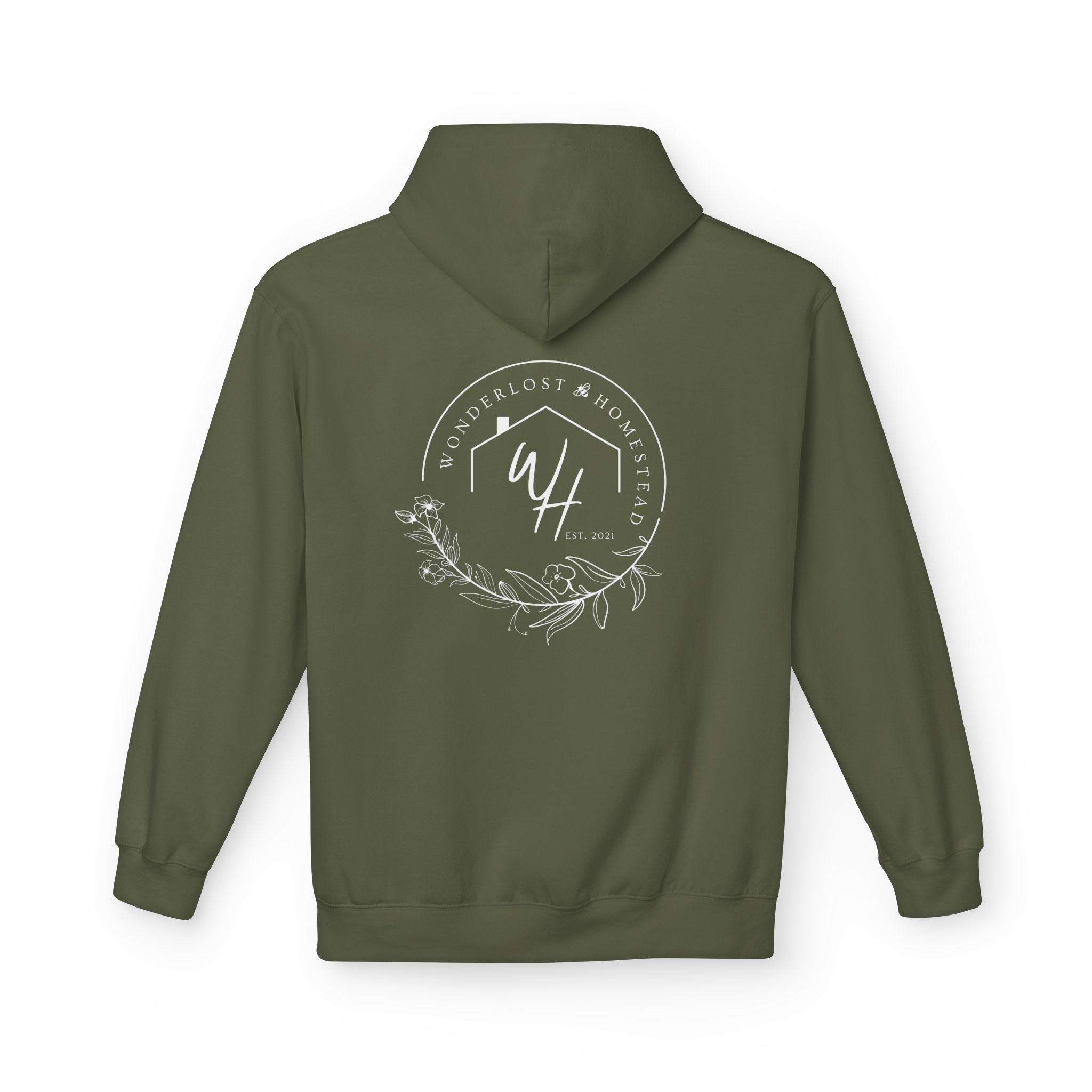 Unisex Hoodie, White Logo (Front/Back Designs)