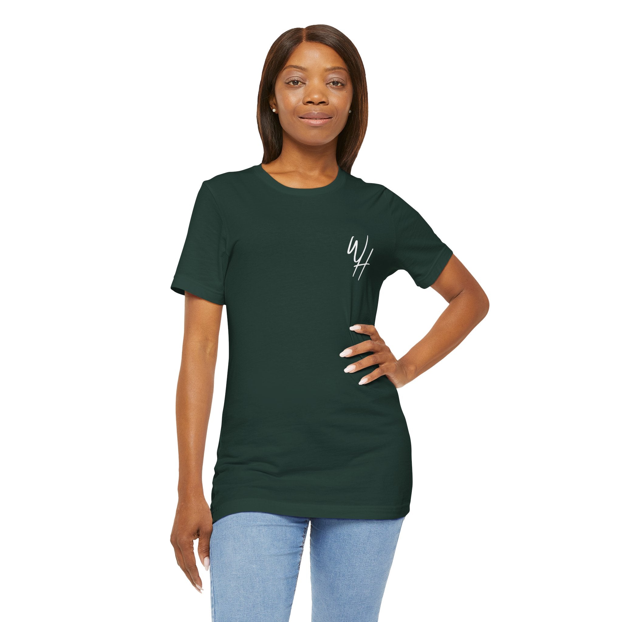 Unisex Short Sleeve T-Shirt, White Logo (Front/Back Designs)