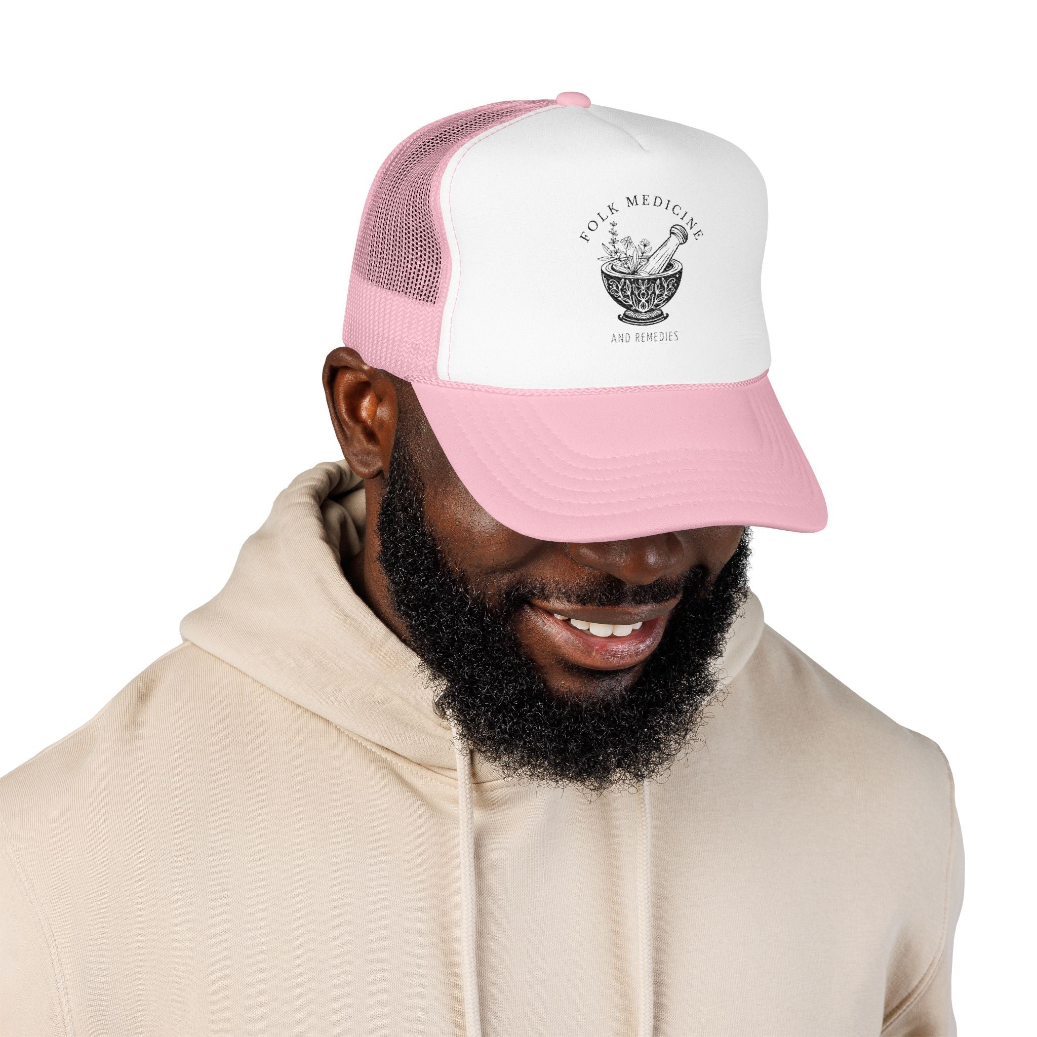 Foam Trucker Hat, Black Logo