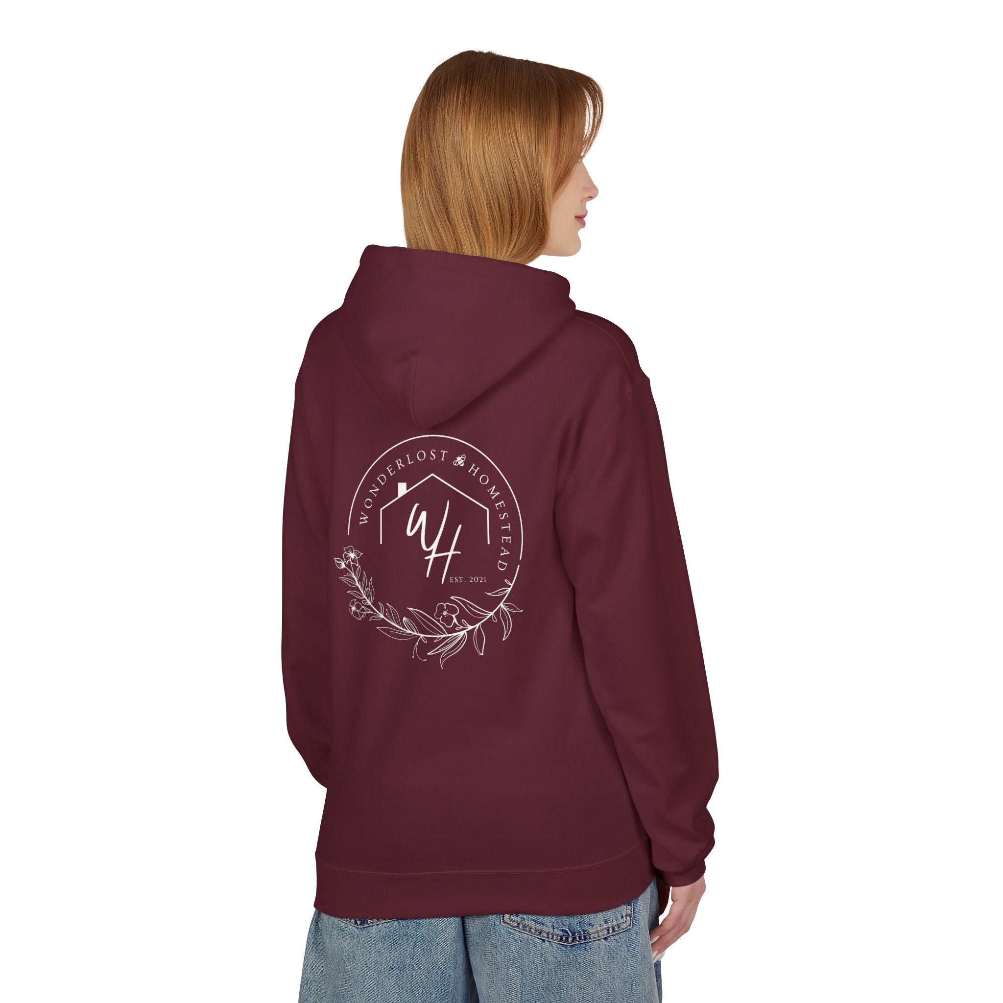 Unisex Hoodie, White Logo (Front/Back Designs)