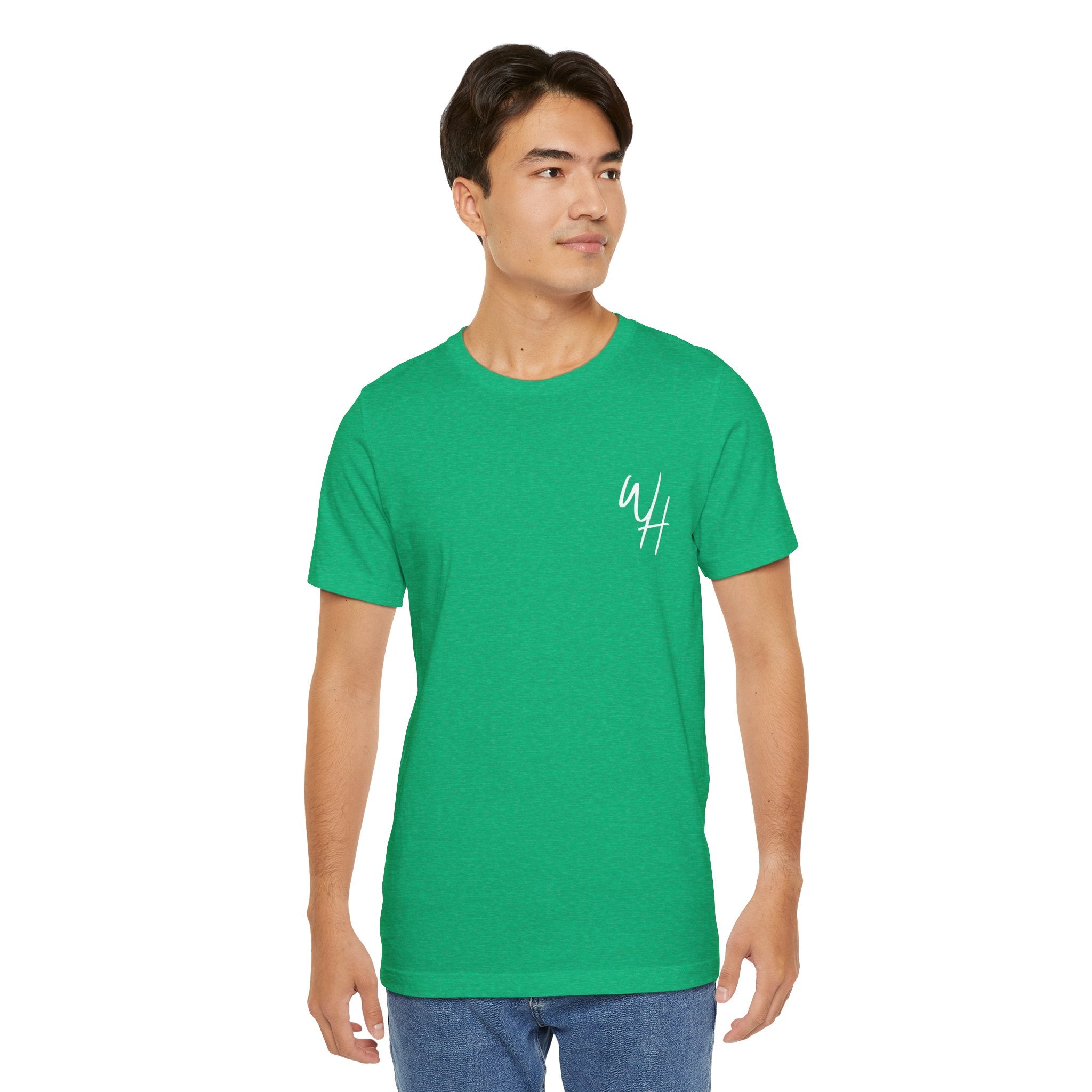 Unisex Short Sleeve T-Shirt, White Logo (Front/Back Designs)