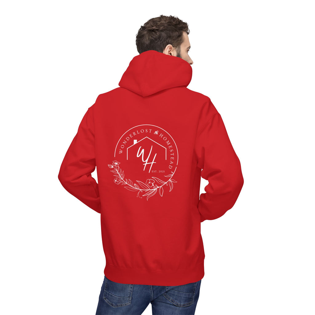 Unisex Hoodie, White Logo (Front/Back Designs)