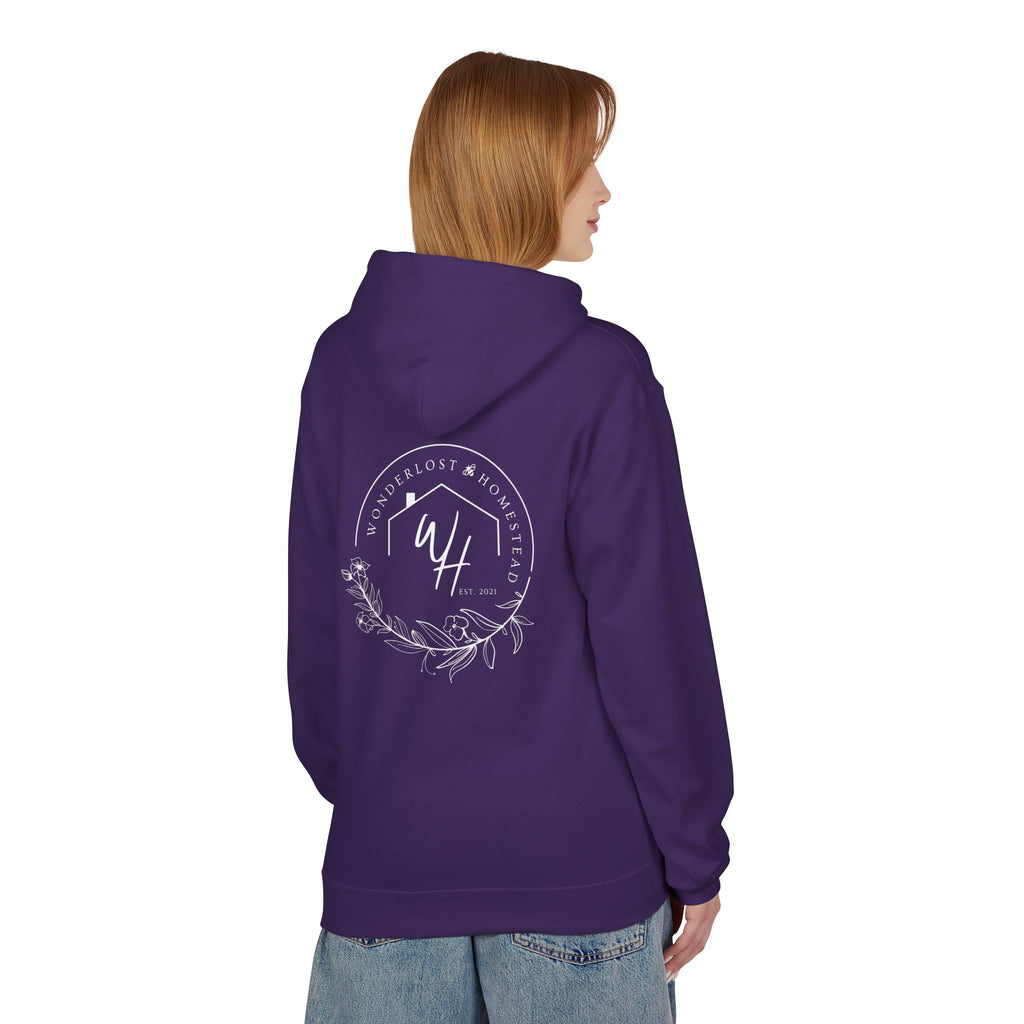 Unisex Hoodie, White Logo (Front/Back Designs)
