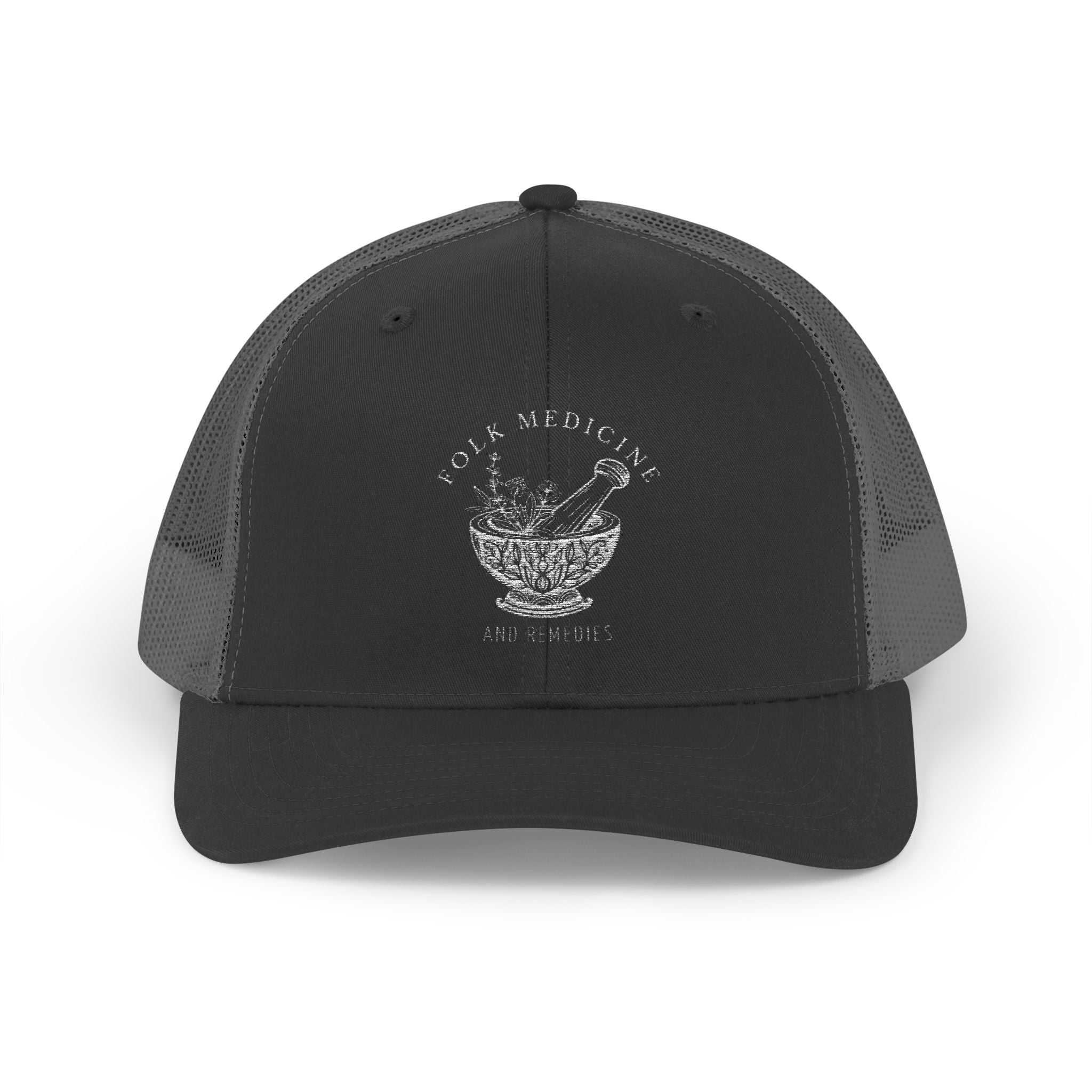 Snapback Trucker Cap, White Logo