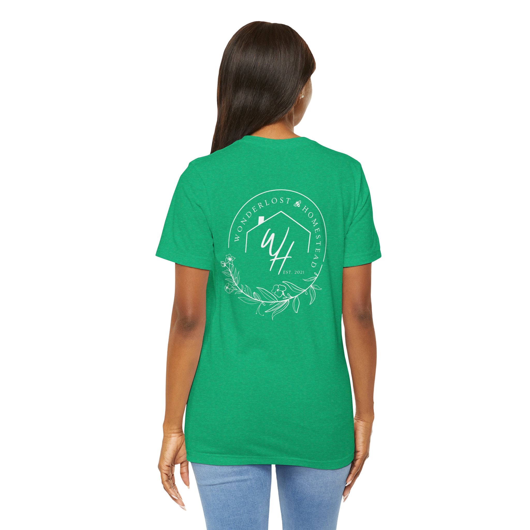 Unisex Short Sleeve T-Shirt, White Logo (Front/Back Designs)