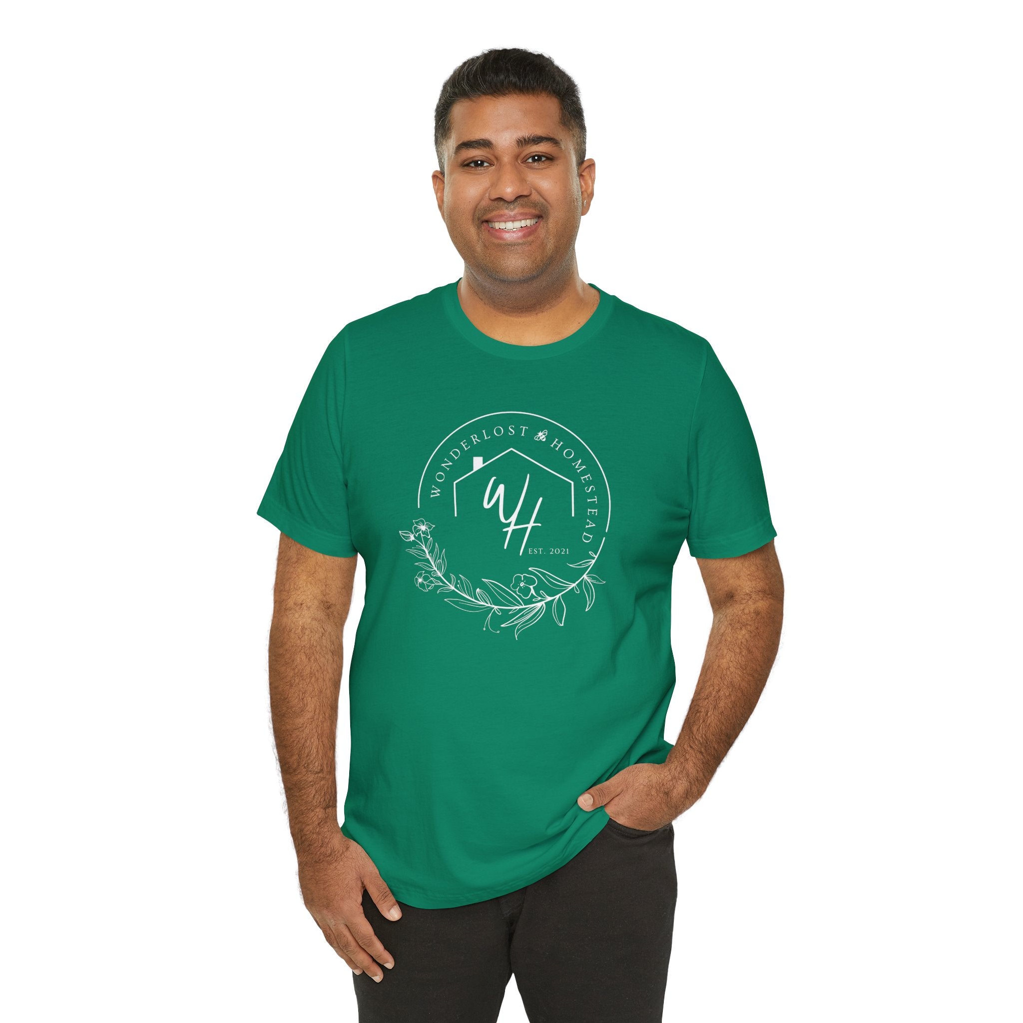 Unisex Short Sleeve T-Shirt, White Logo