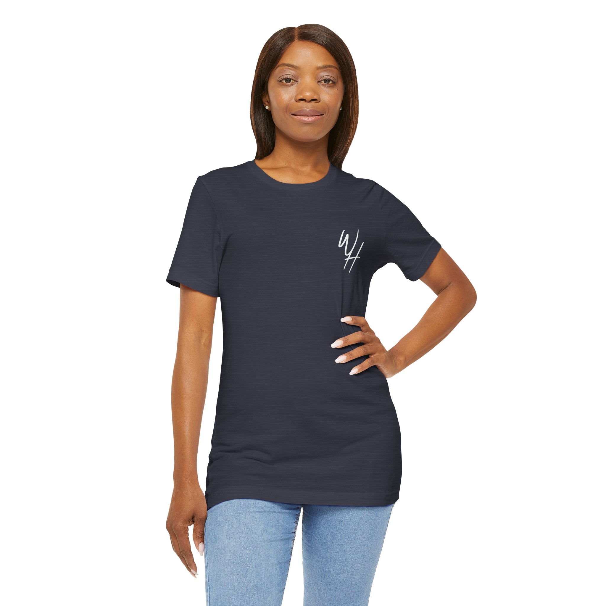 Unisex Short Sleeve T-Shirt, White Logo (Front/Back Designs)
