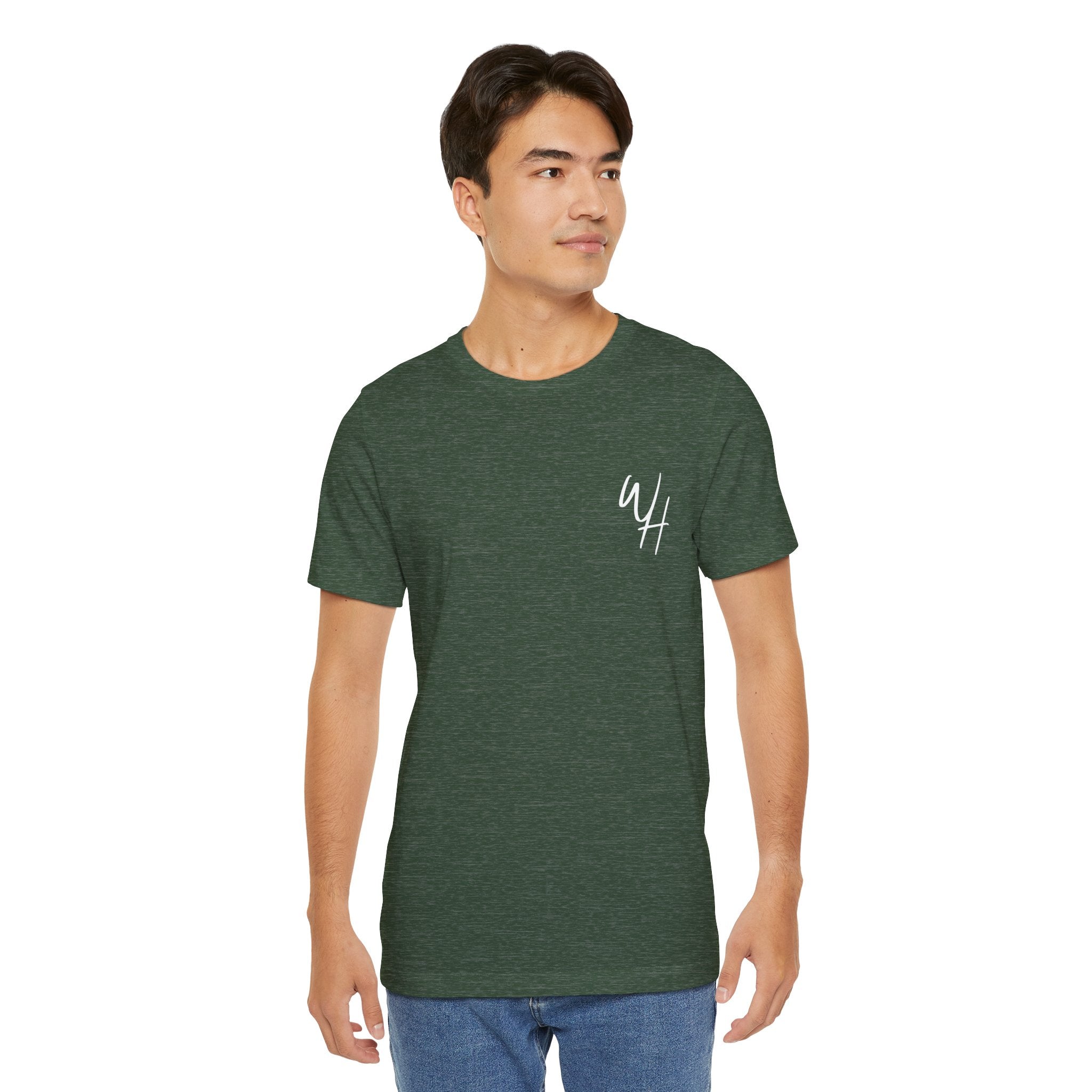 Unisex Short Sleeve T-Shirt, White Logo (Front/Back Designs)