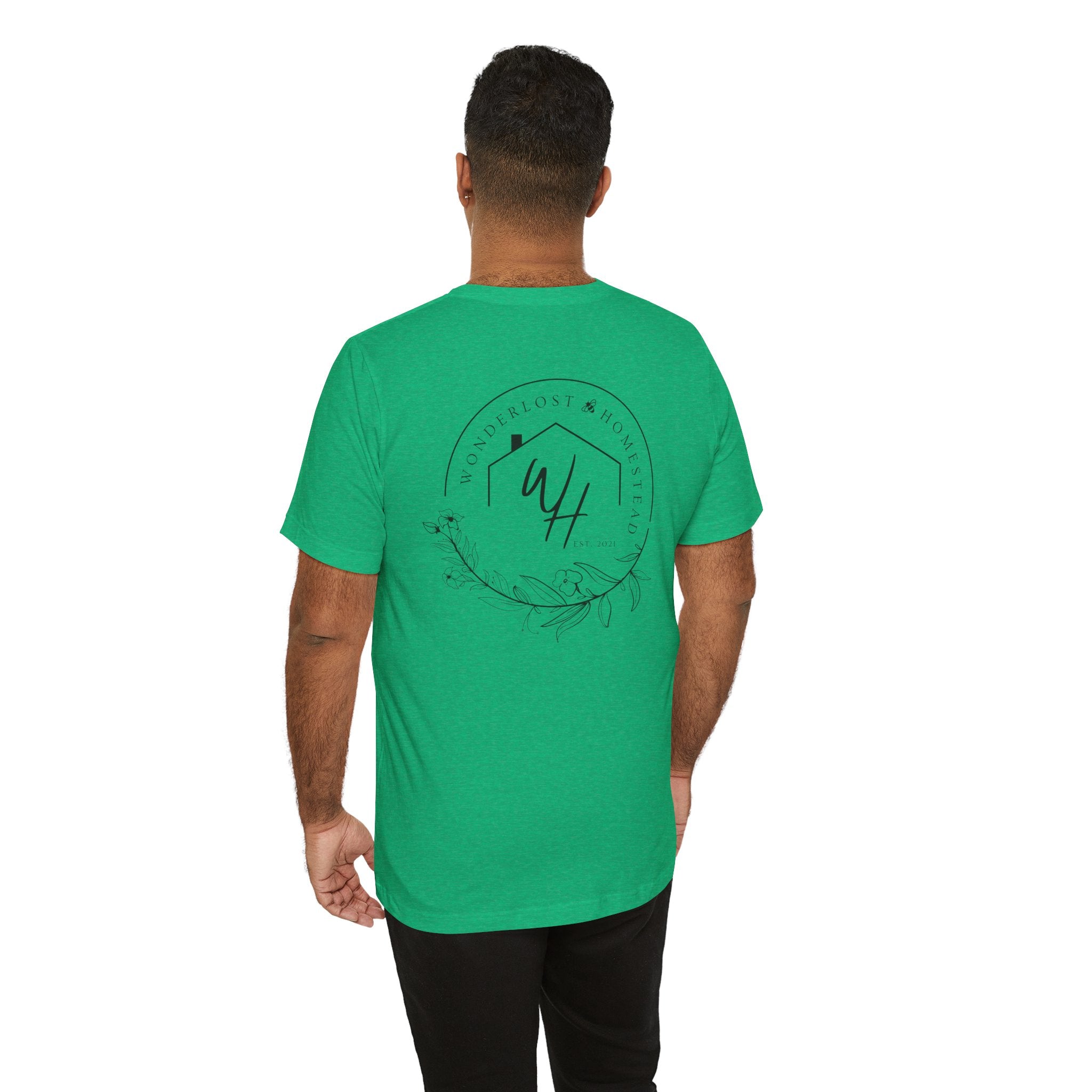 Unisex Short Sleeve T-Shirt, Black Logo (Front/Back Designs)