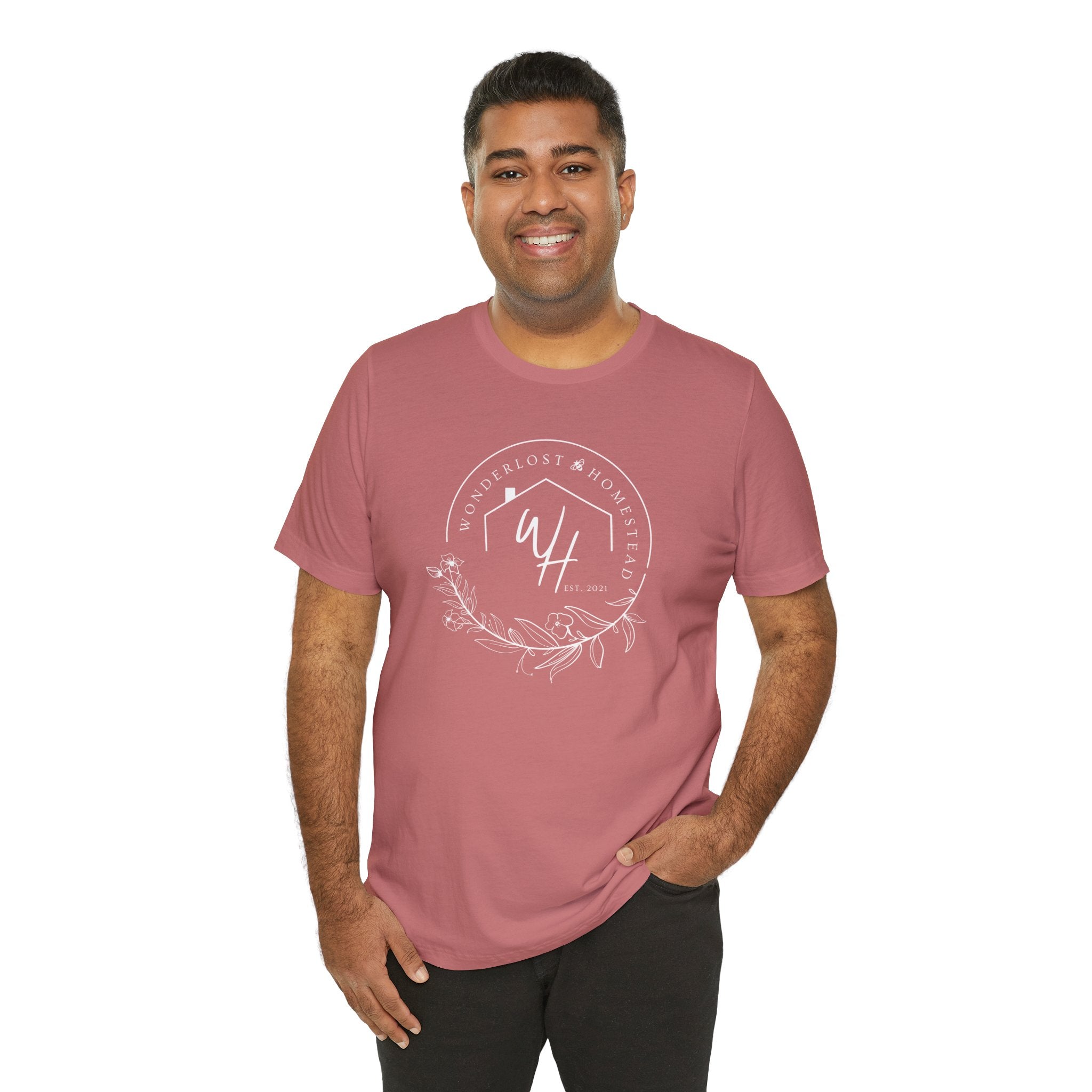 Unisex Short Sleeve T-Shirt, White Logo