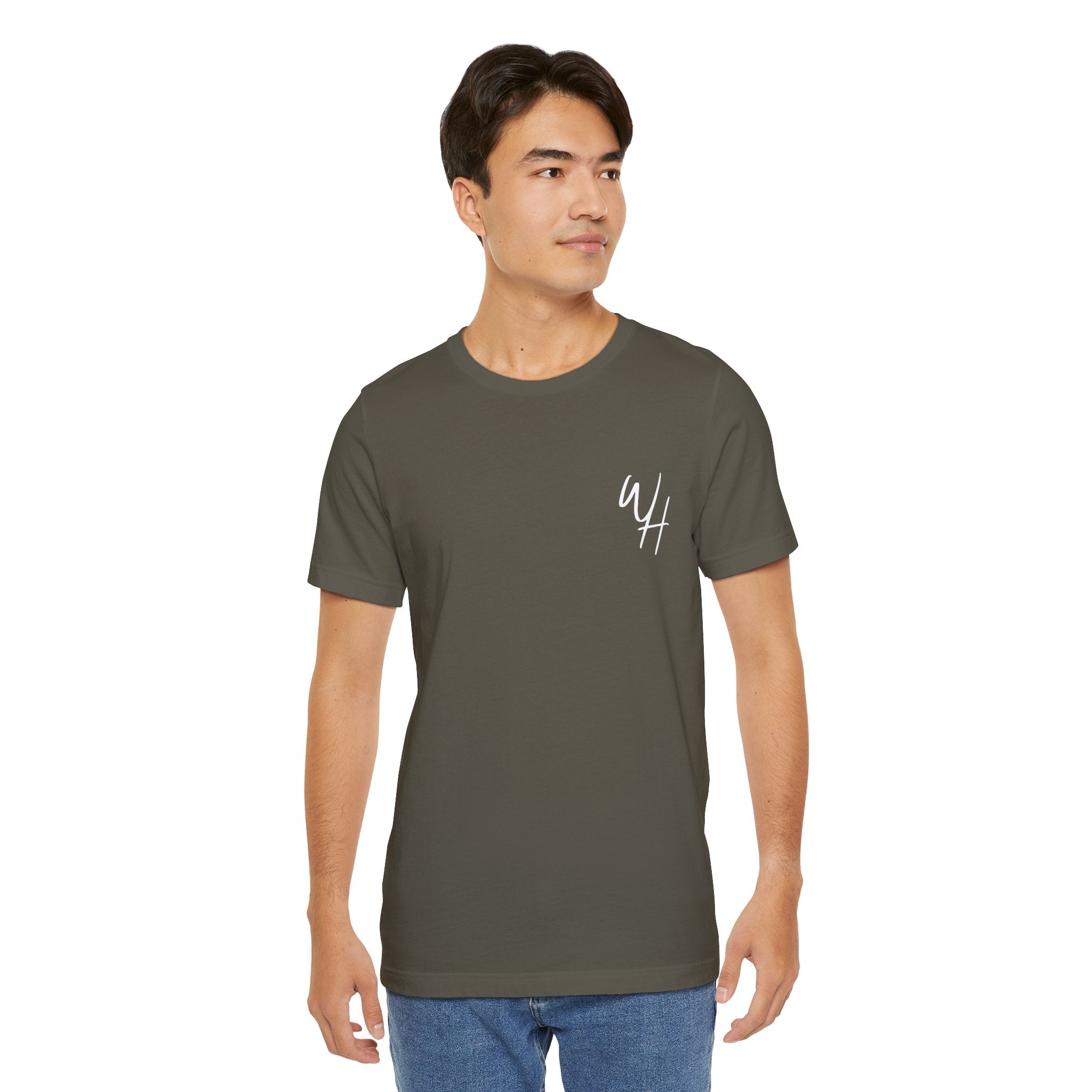 Unisex Short Sleeve T-Shirt, White Logo (Front/Back Designs)
