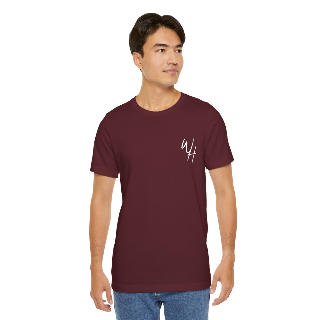 Unisex Short Sleeve T-Shirt, White Logo (Front/Back Designs)