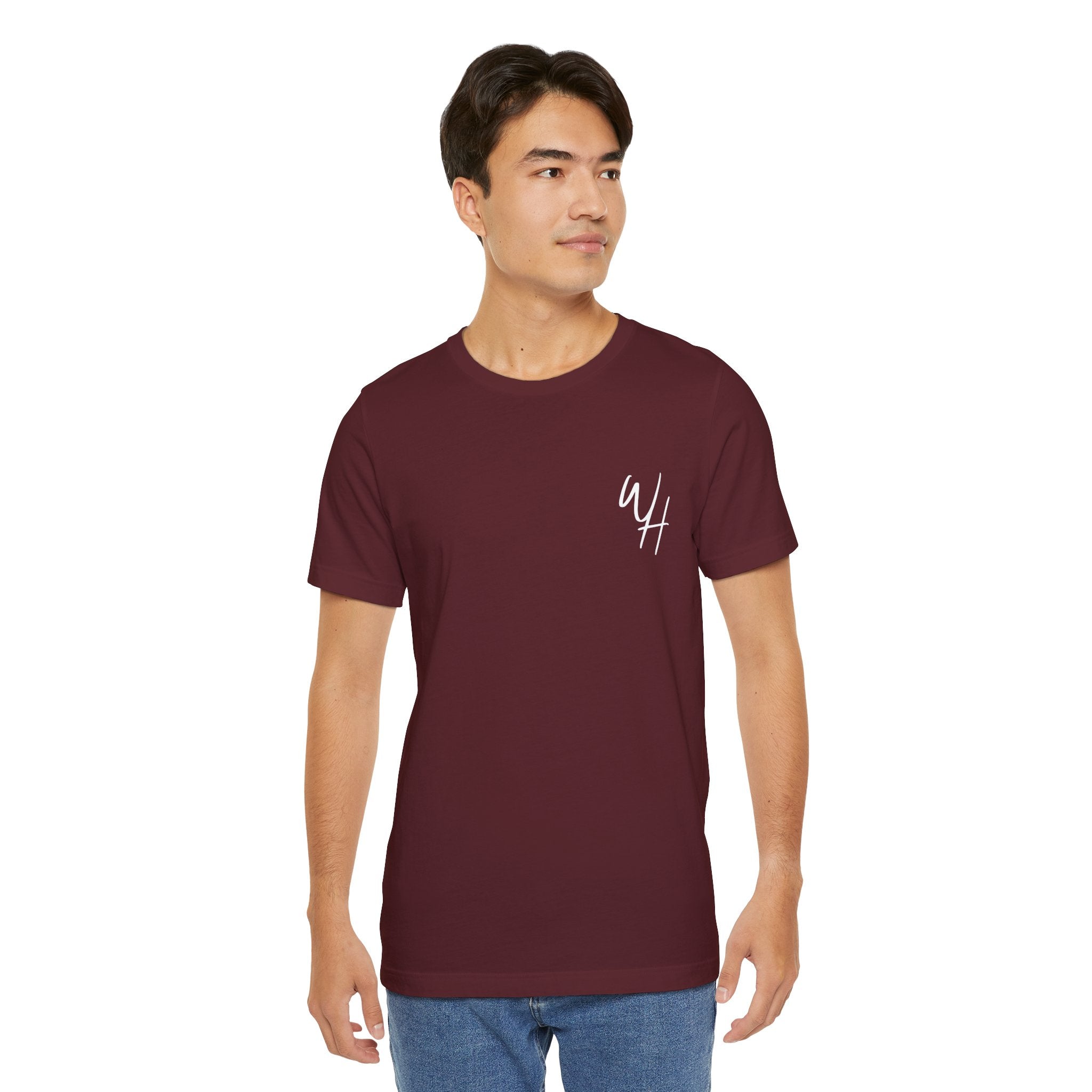 Unisex Short Sleeve T-Shirt, White Logo (Front/Back Designs)