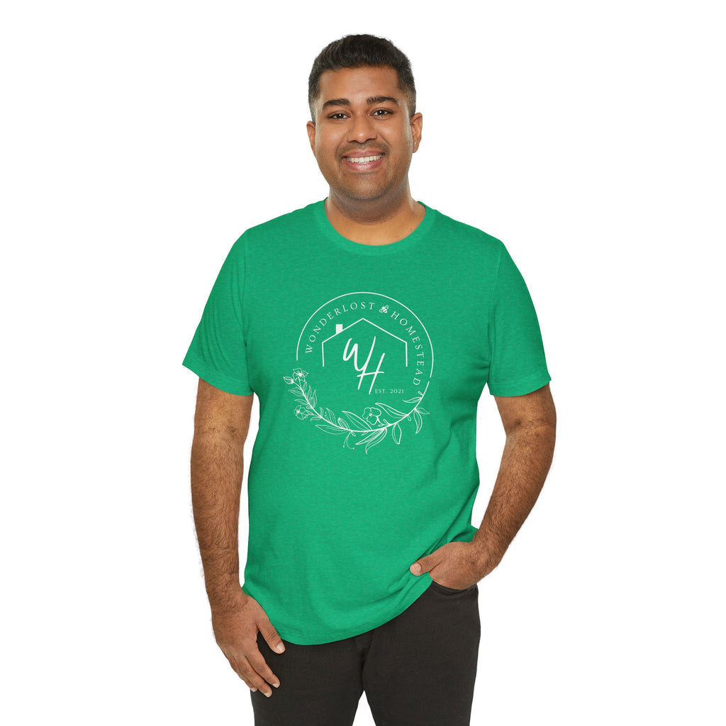 Unisex Short Sleeve T-Shirt, White Logo
