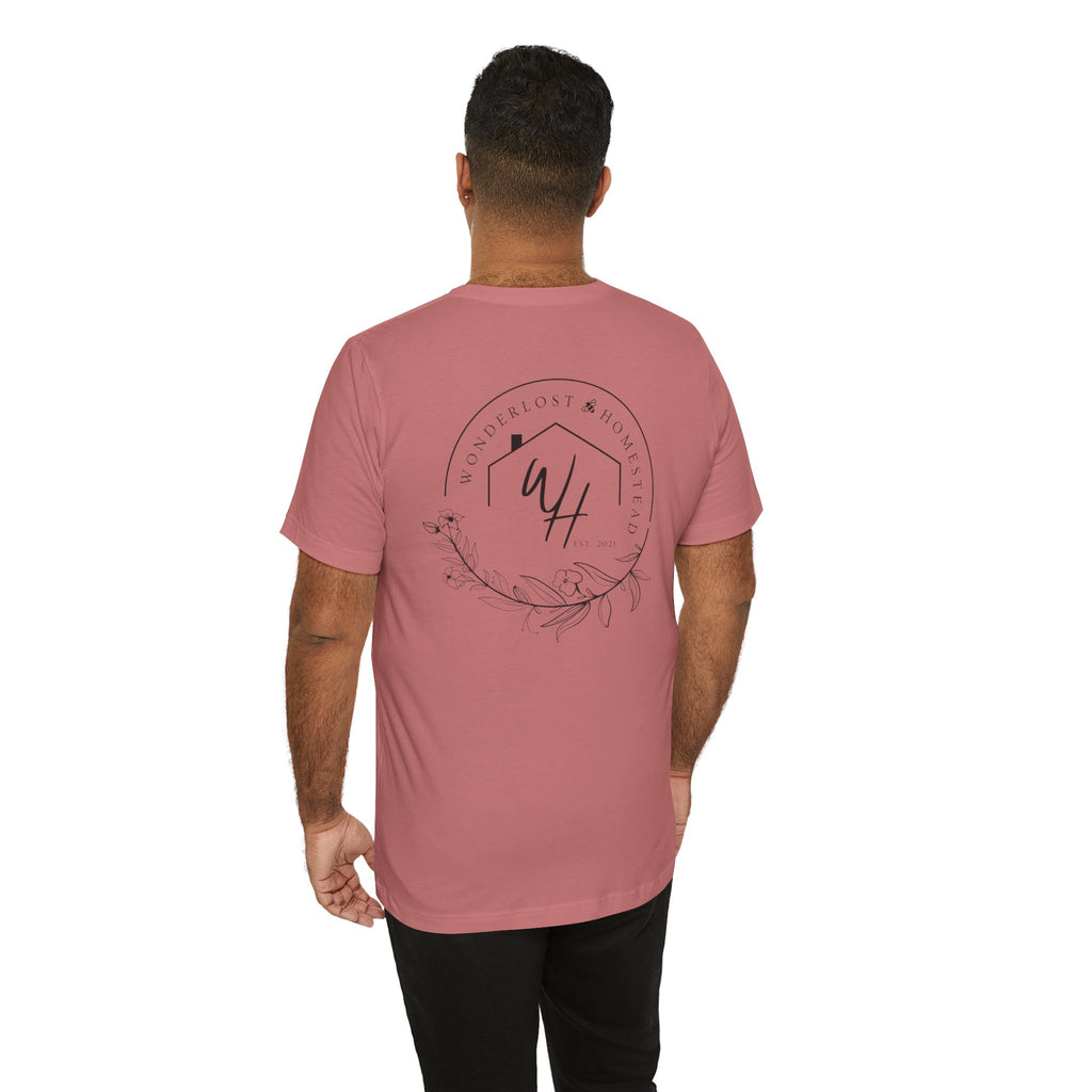 Unisex Short Sleeve T-Shirt, Black Logo (Front/Back Designs)