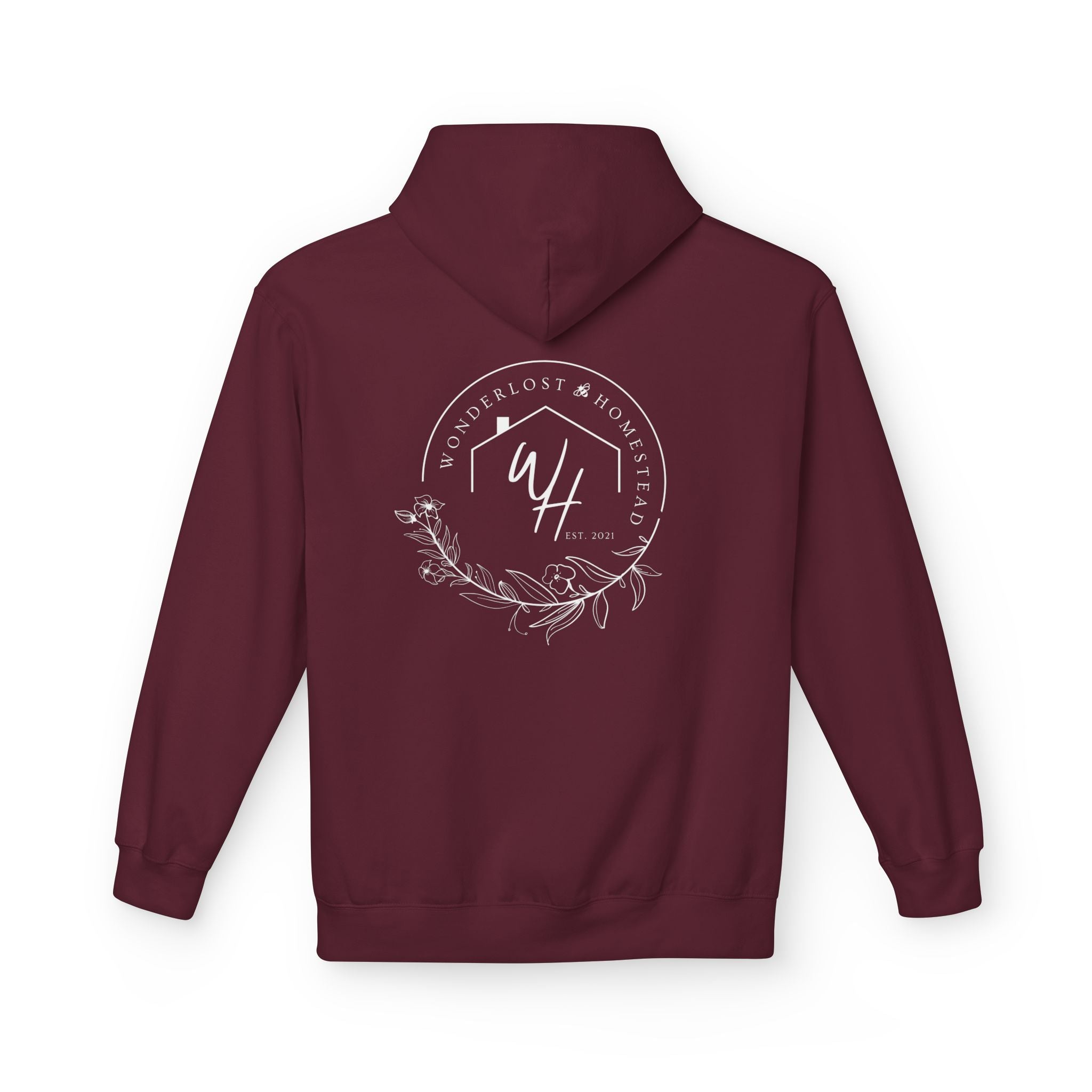 Unisex Hoodie, White Logo (Front/Back Designs)