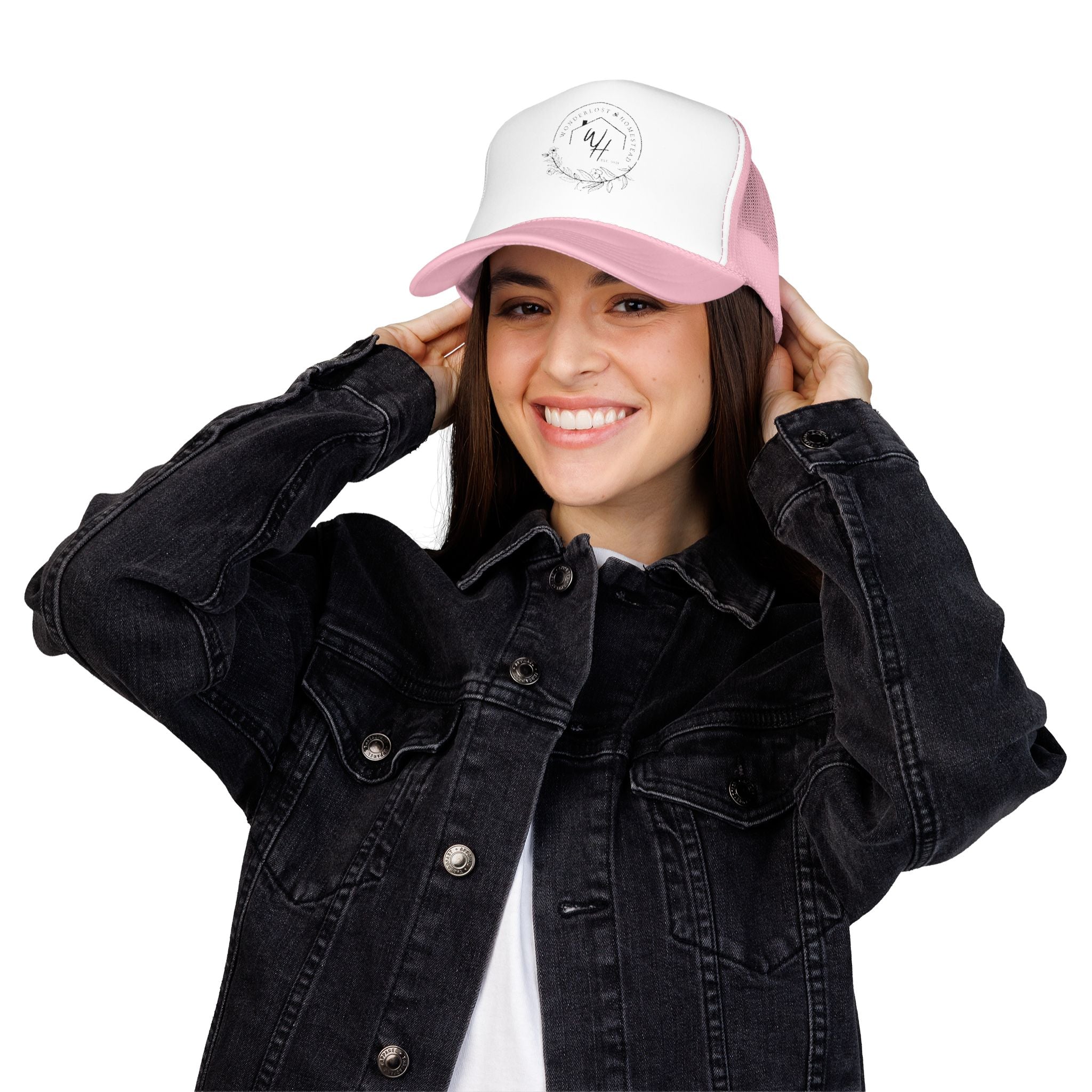 Foam Trucker Hat, Black Logo