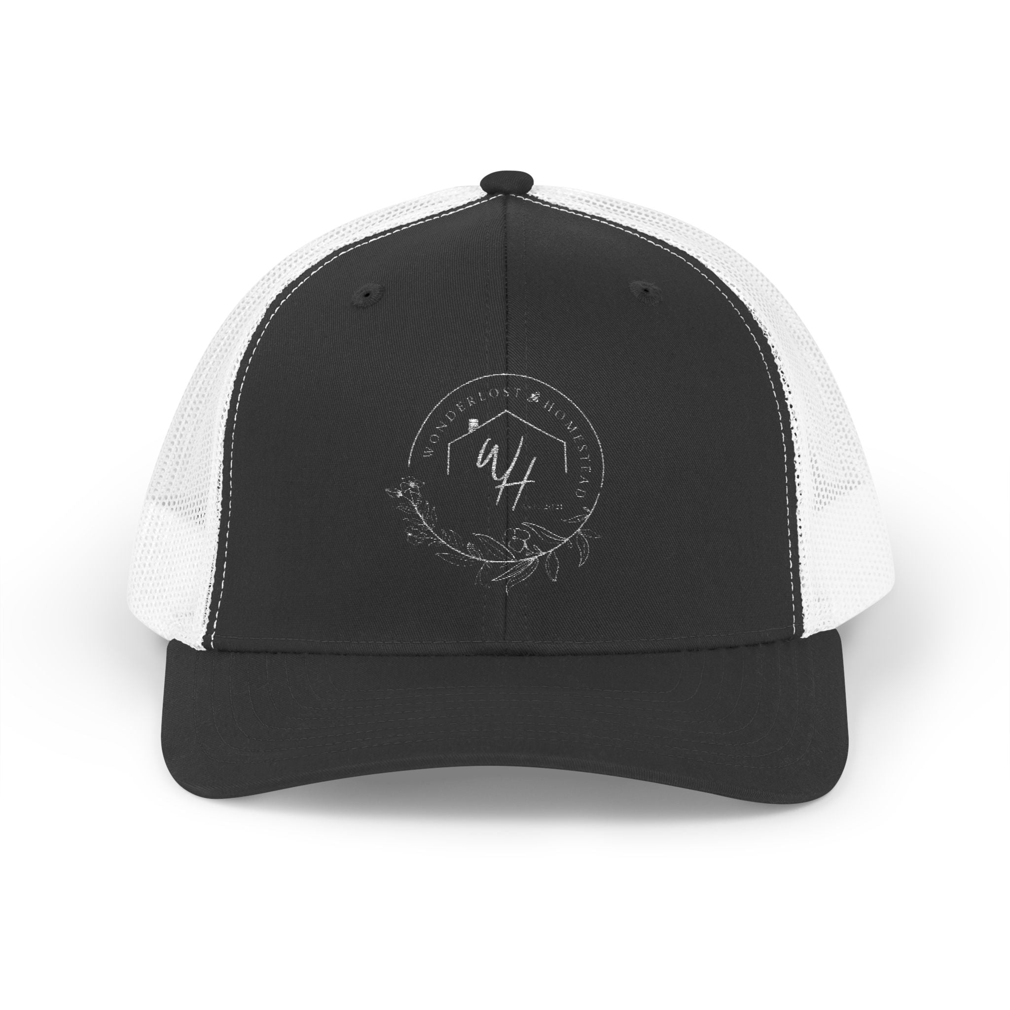 Snapback Trucker Cap, White Logo