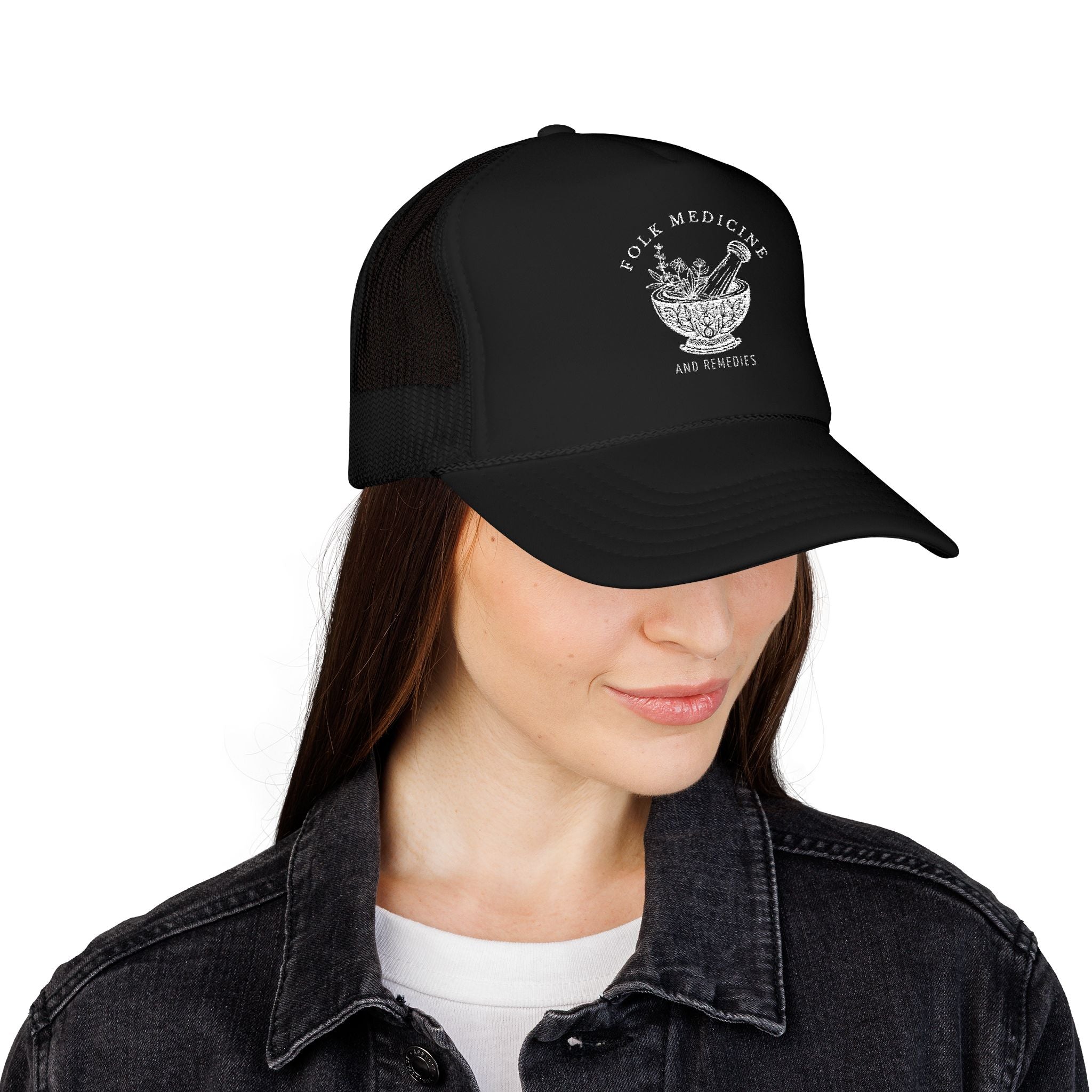 Foam Trucker Hat, White Logo