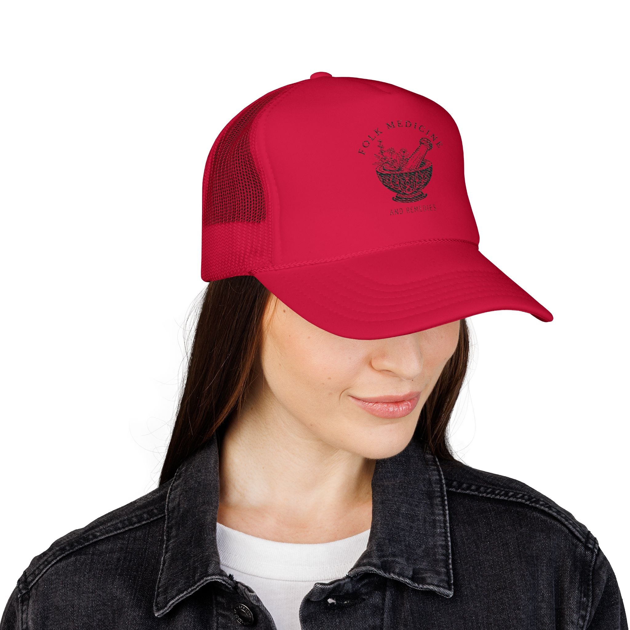 Foam Trucker Hat, Black Logo