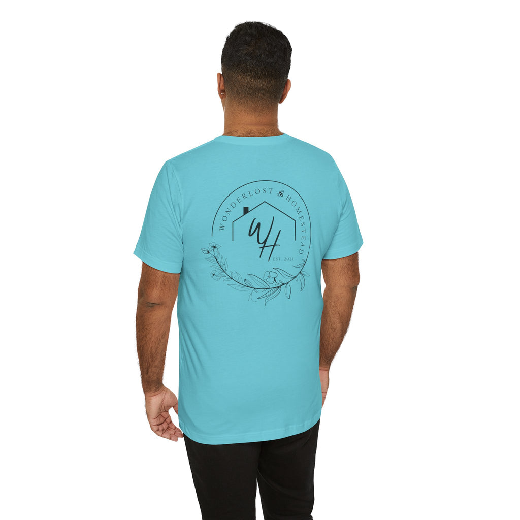 Unisex Short Sleeve T-Shirt, Black Logo (Front/Back Designs)