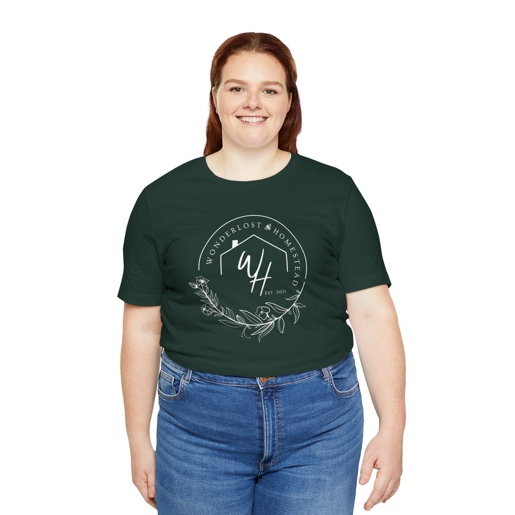 Unisex Short Sleeve T-Shirt, White Logo