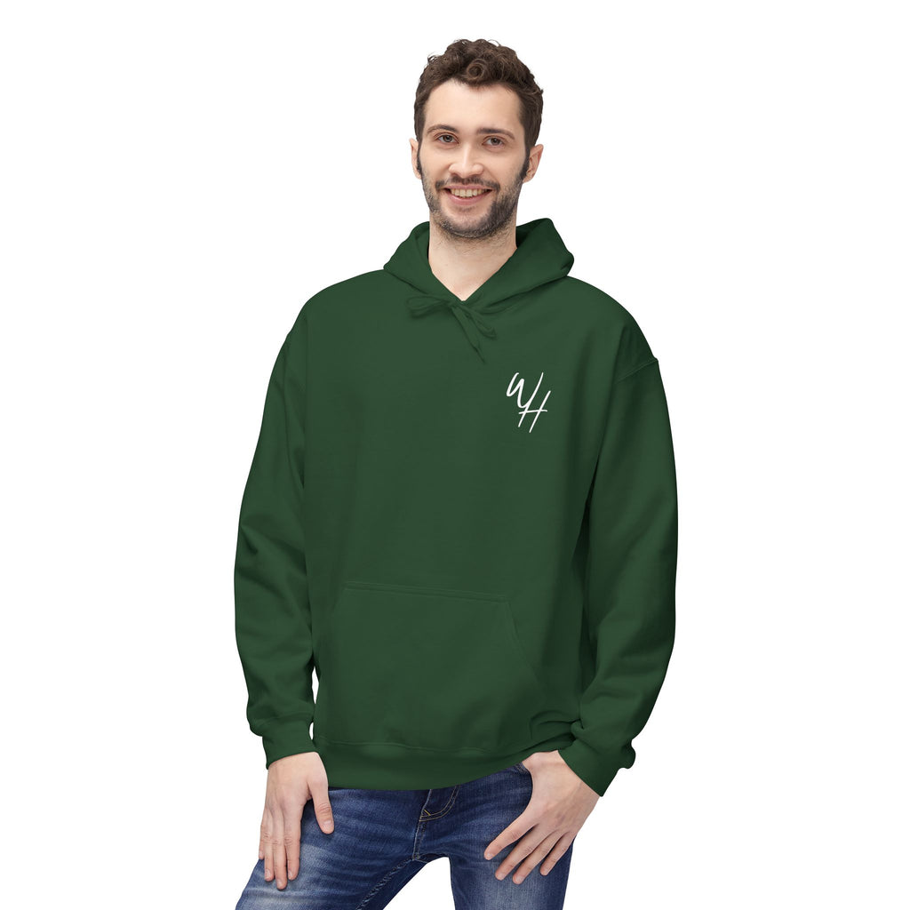 Unisex Hoodie, White Logo (Front/Back Designs)